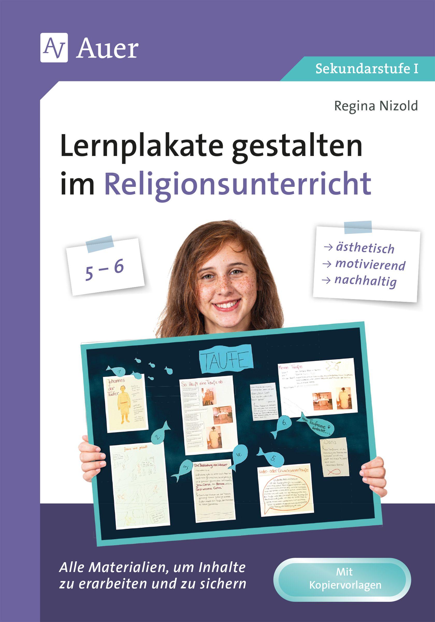 Vorderes Coverbild Lernplakate gestalten im Religionsunterricht 5-6