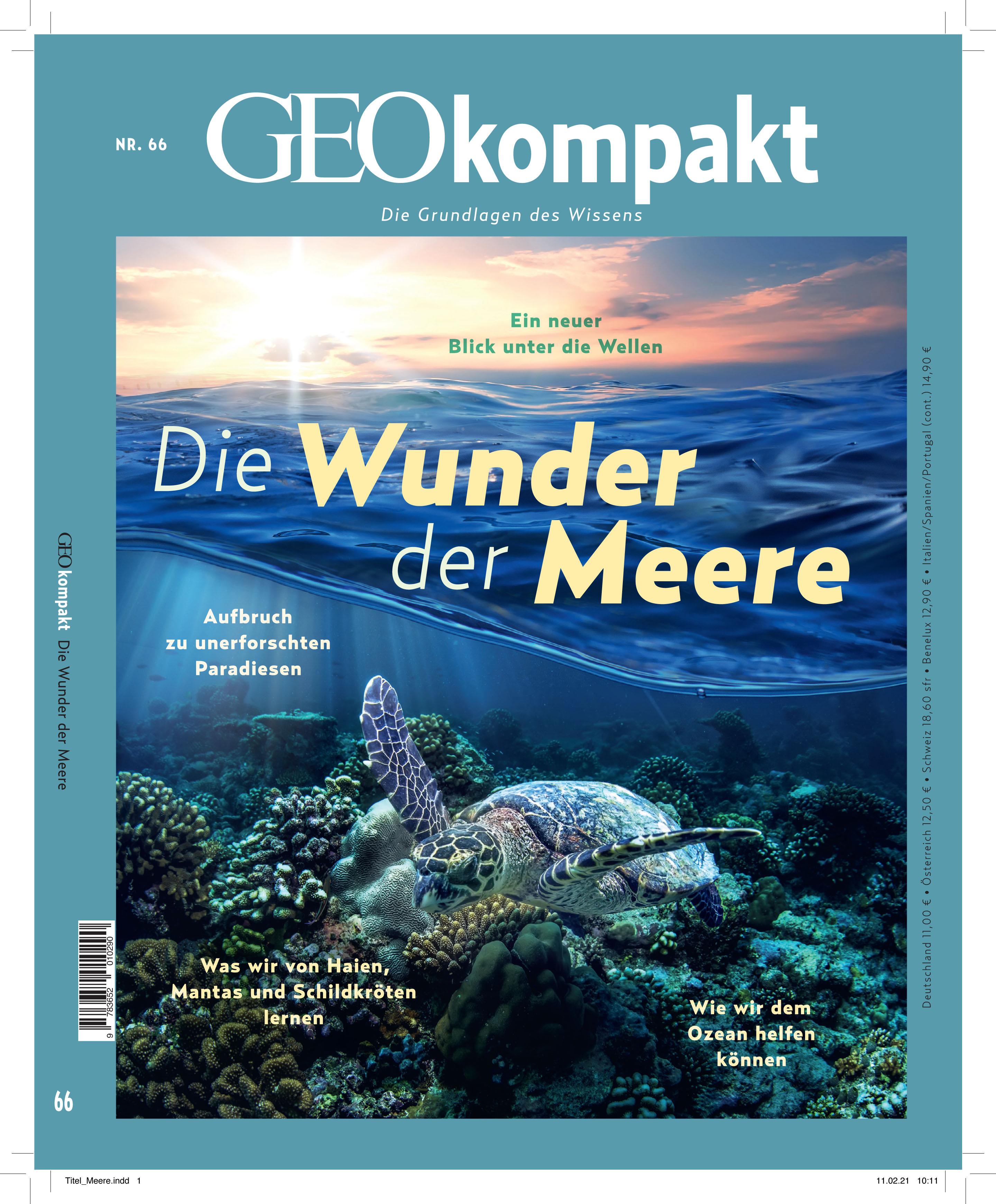 Vorderes Coverbild GEOkompakt 66/2021 - Die Wunder der Meere