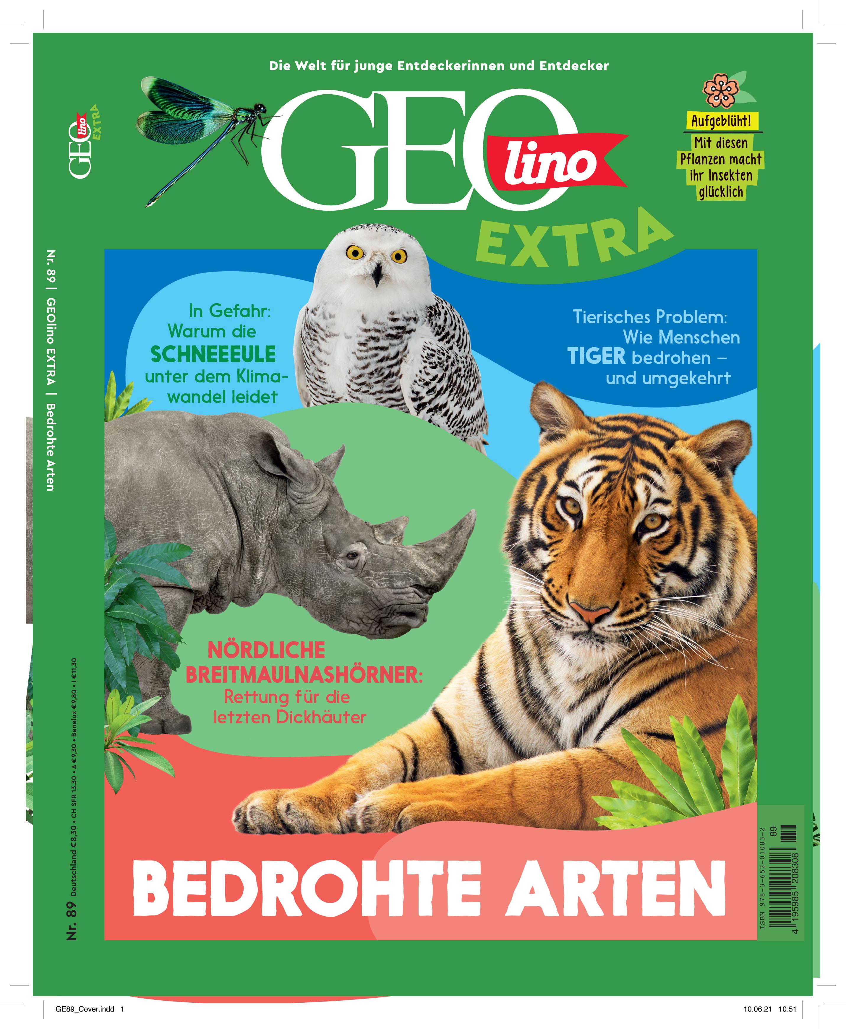 Vorderes Coverbild GEOlino Extra / GEOlino extra 89/2021 - Bedrohte Arten