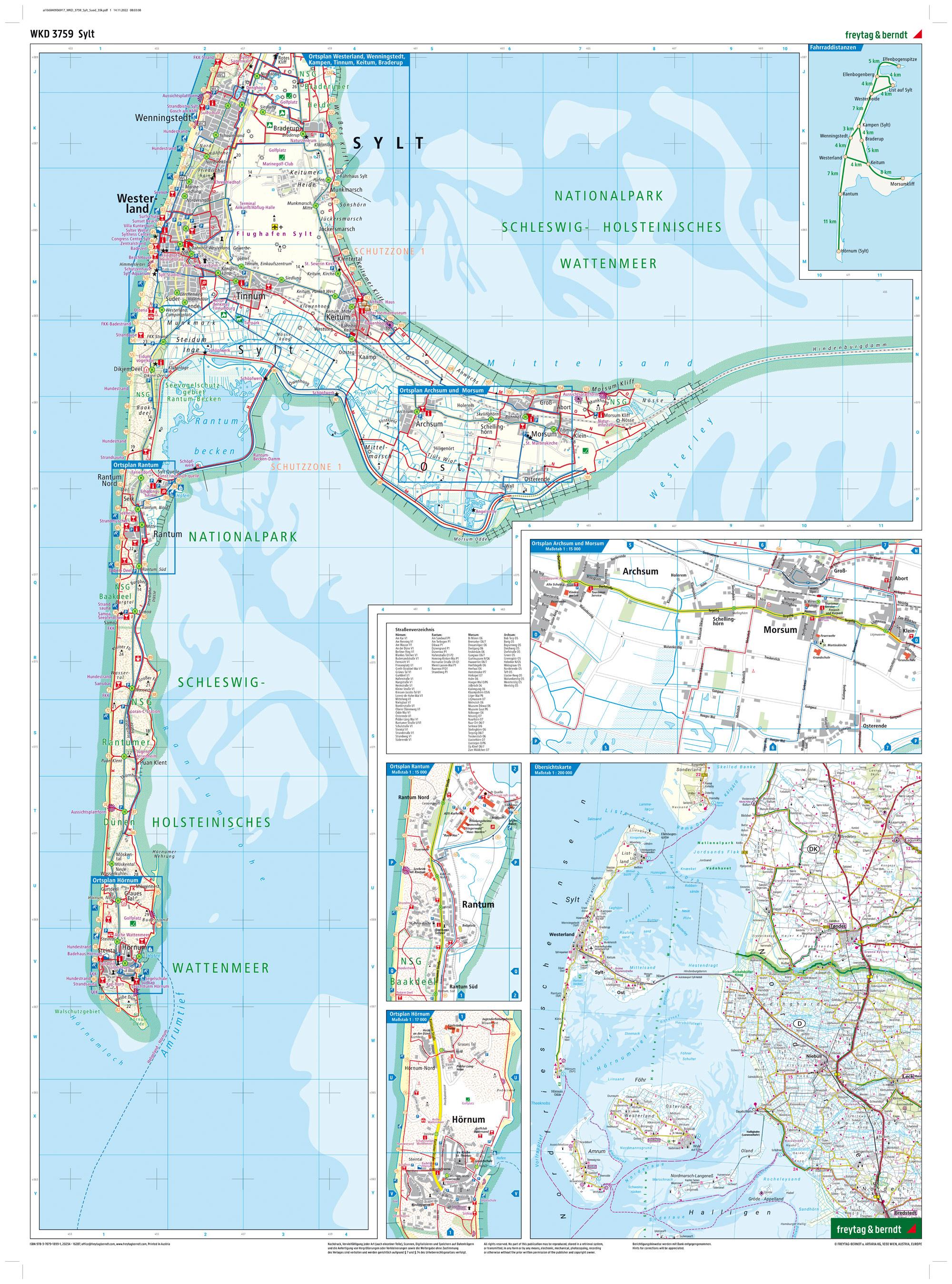 Beispielinhalt (Bild) Sylt, Wander-, Rad- und Freizeitkarte 1:35.000, freytag & berndt, WKD 3759
