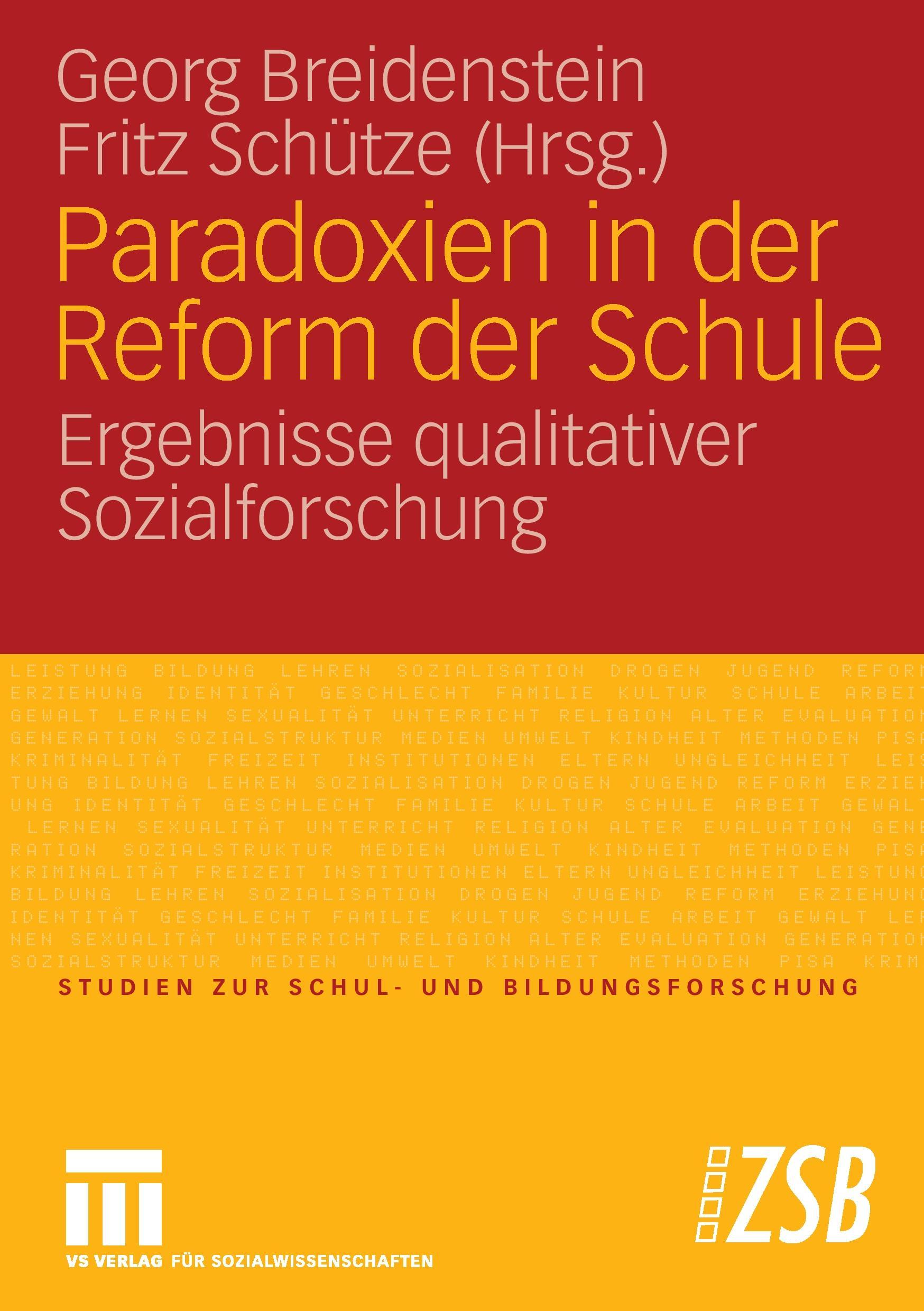 Vorderes Coverbild Paradoxien in der Reform der Schule