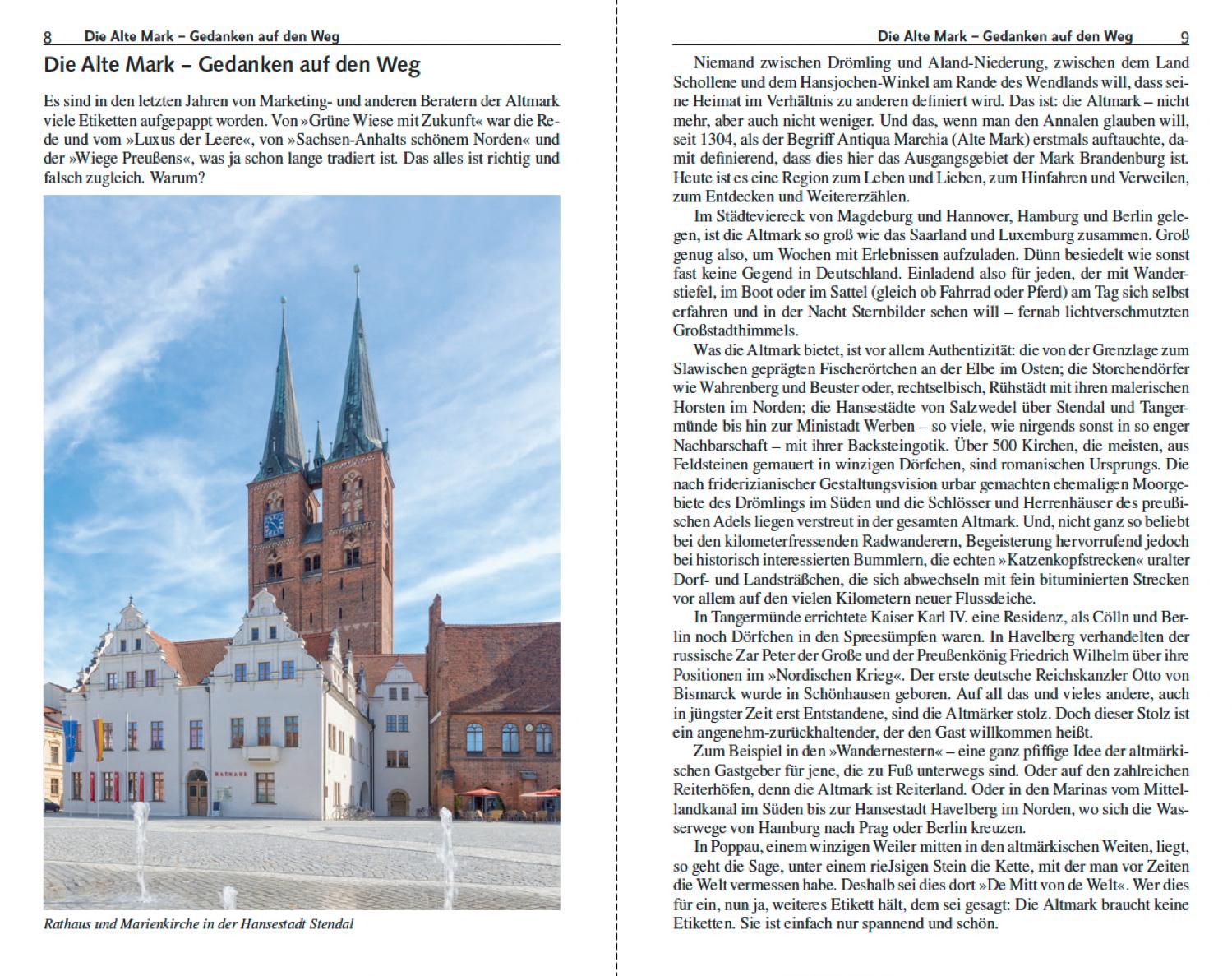 Beispielinhalt (Bild) Reiseführer Altmark