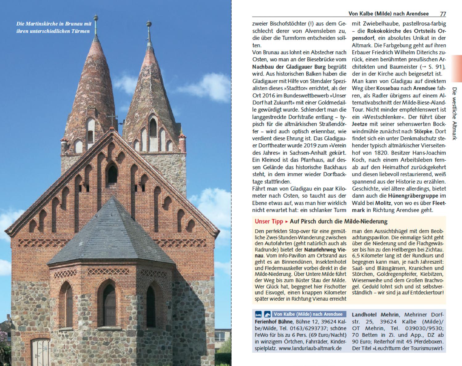 Beispielinhalt (Bild) Reiseführer Altmark