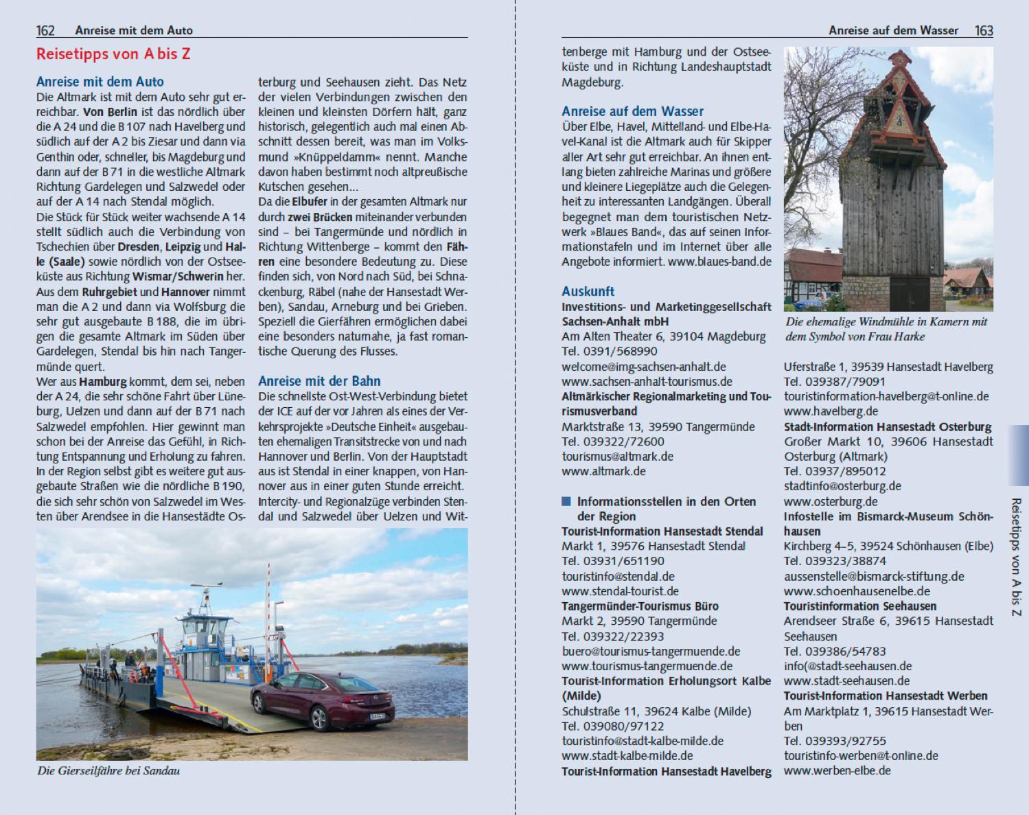 Beispielinhalt (Bild) Reiseführer Altmark