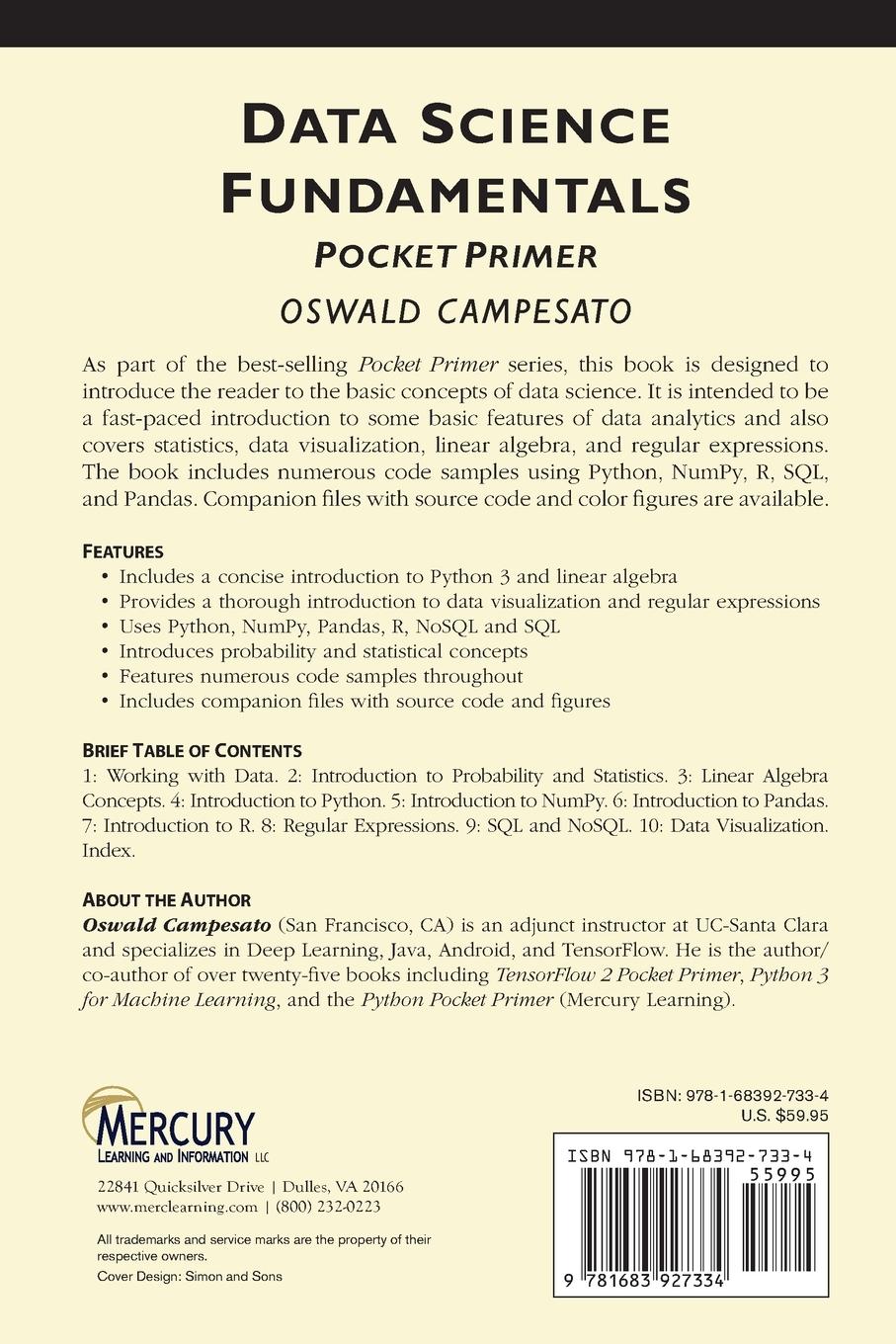 Rückseitencover Data Science Fundamentals Pocket Primer