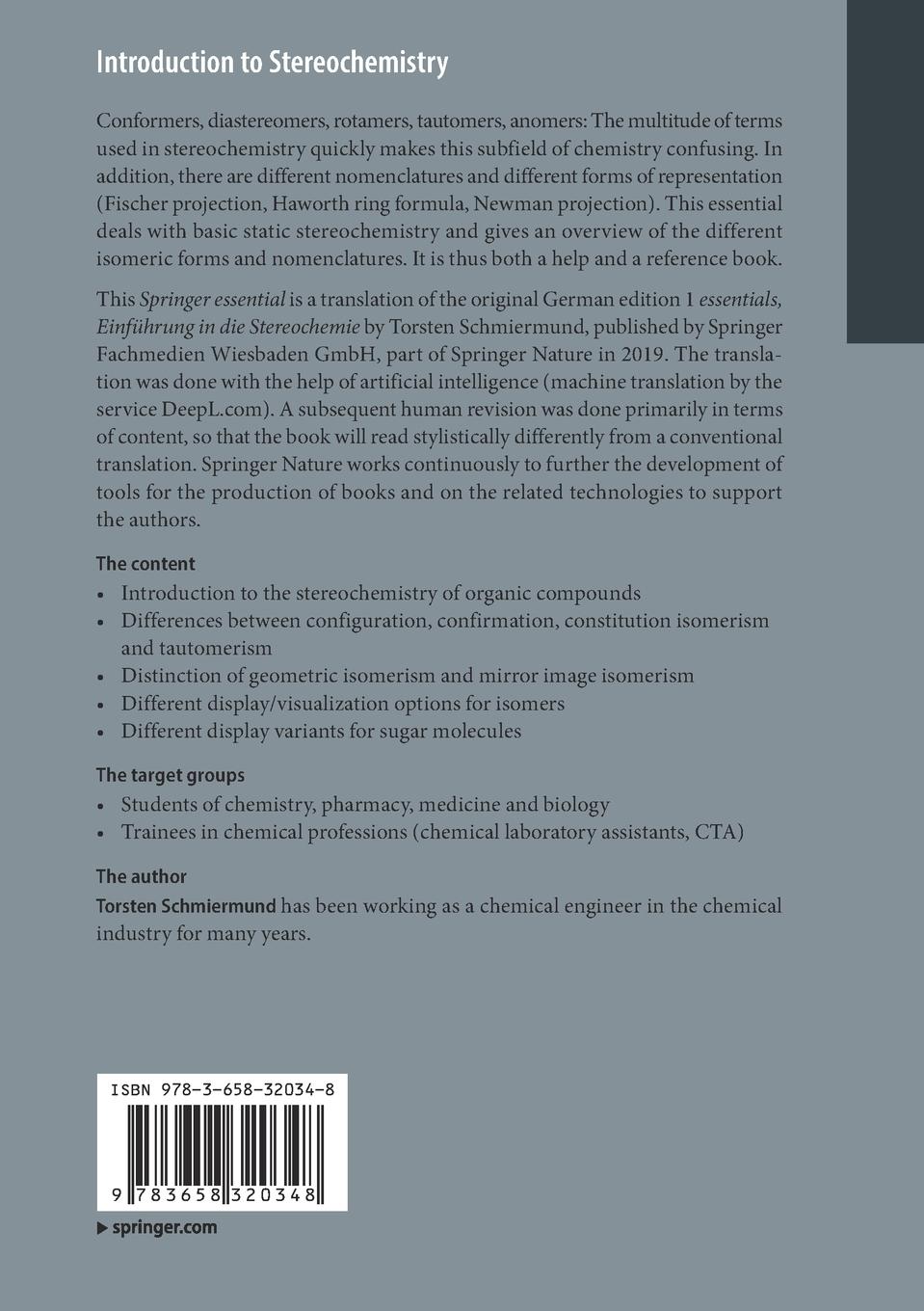 Rückseitencover Introduction to Stereochemistry
