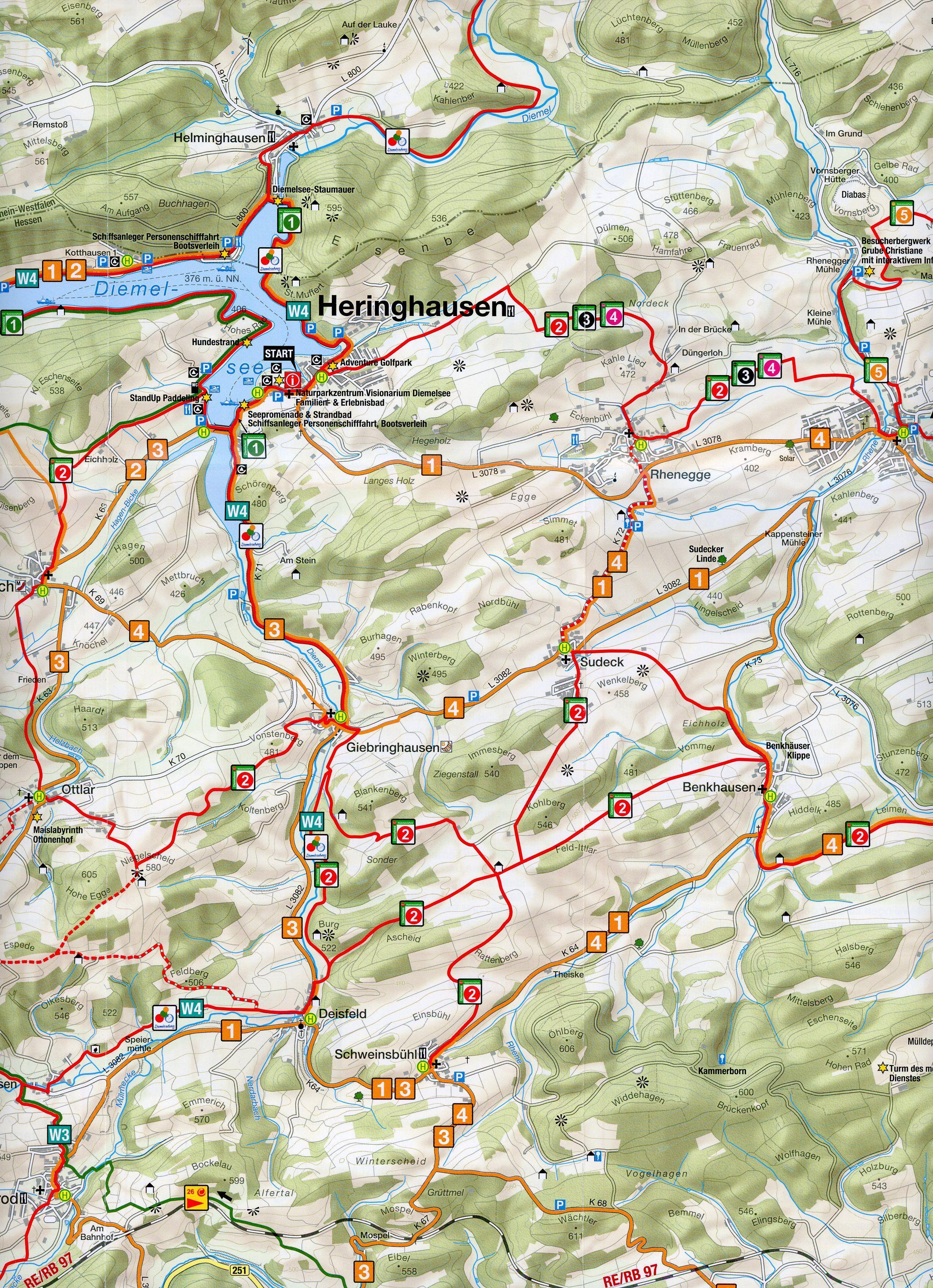 Beispielinhalt (Bild) RaderlebnisPark Diemelsee & Bikewelt Willingen 1:38 000