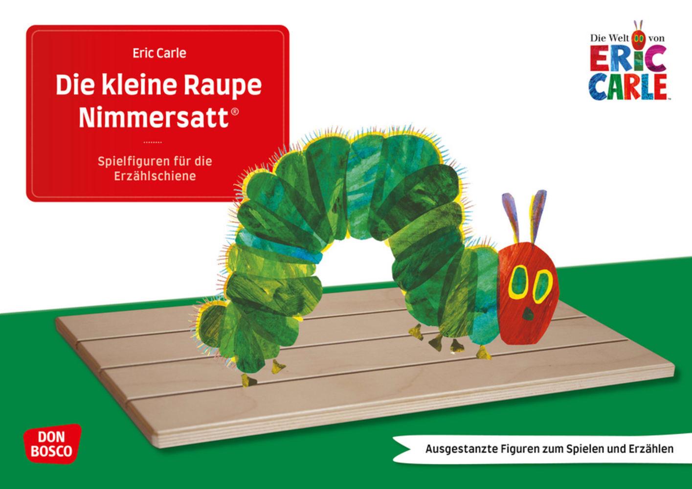Vorderes Coverbild Die kleine Raupe Nimmersatt. Erzählschienen-Figurenset