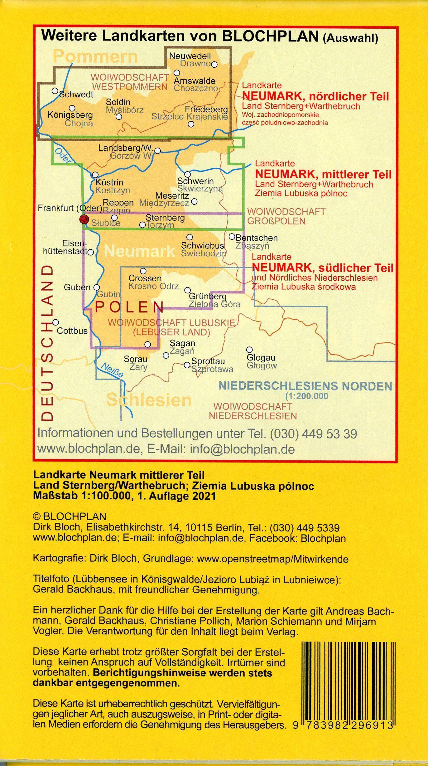 Beispielinhalt (Bild) Landkarte Neumark - mittlerer Teil