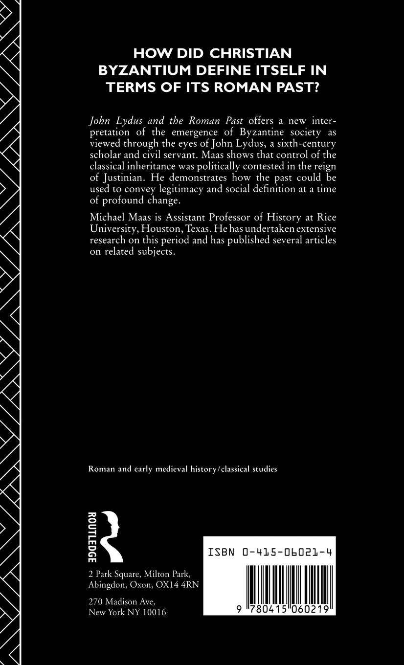 Rückseitencover John Lydus and the Roman Past