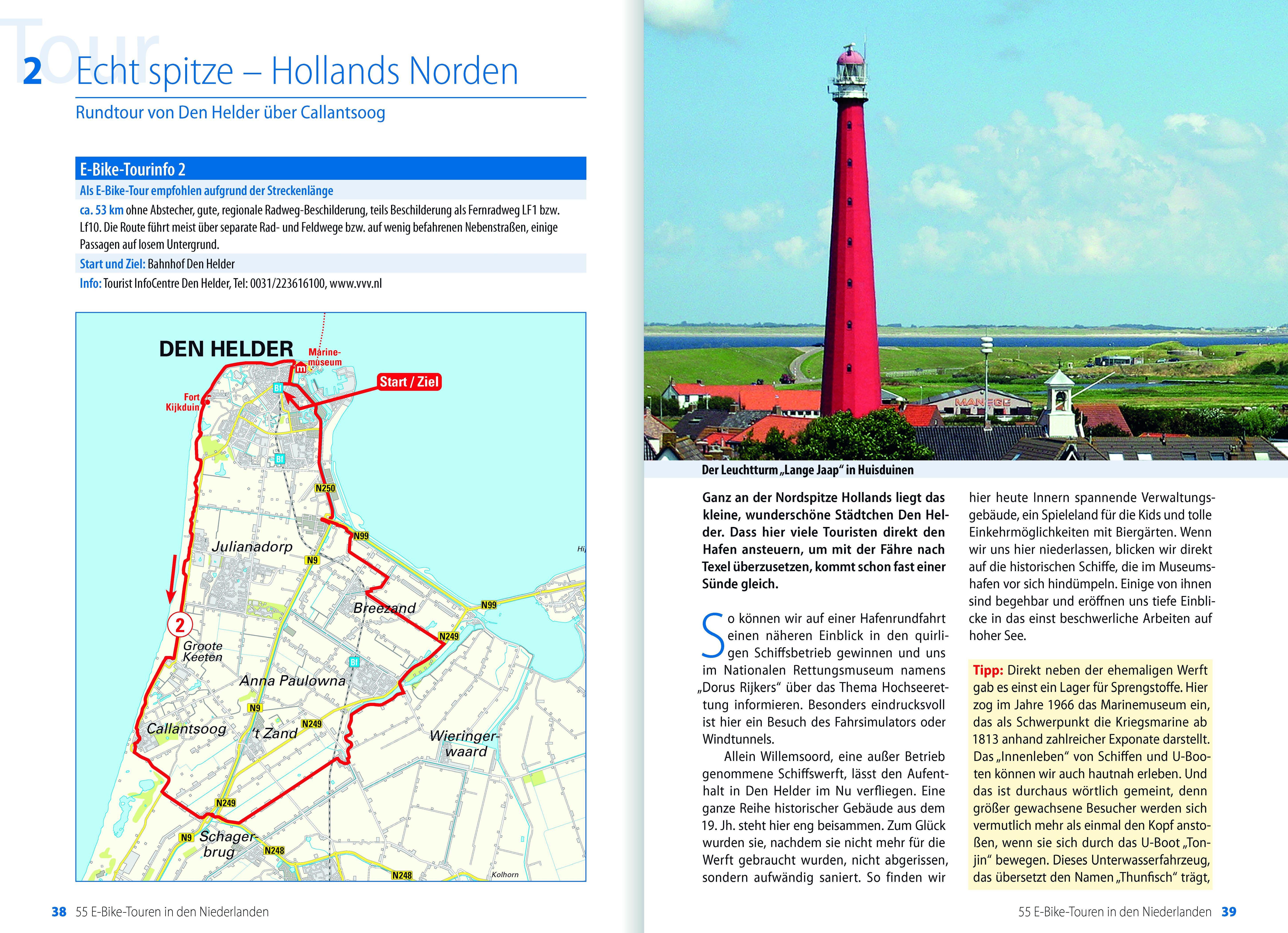 Beispielinhalt (Bild) Die 55 schönsten E-Bike-Touren in den Niederlanden