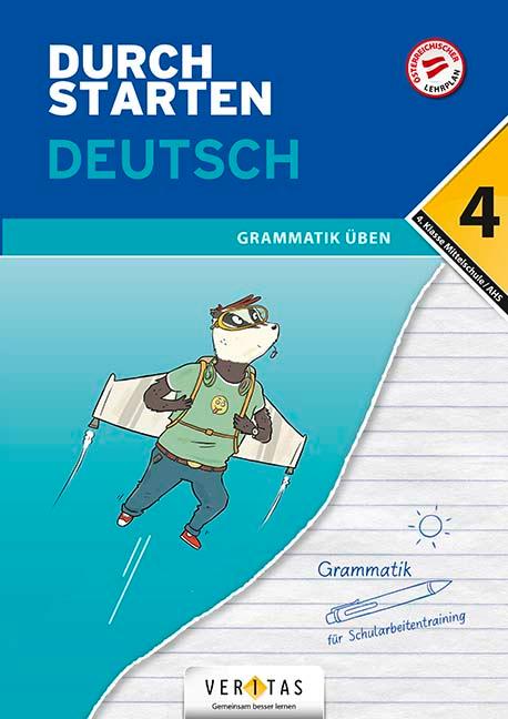 Vorderes Coverbild Durchstarten 4. Klasse - Deutsch Mittelschule/AHS - Grammatik
