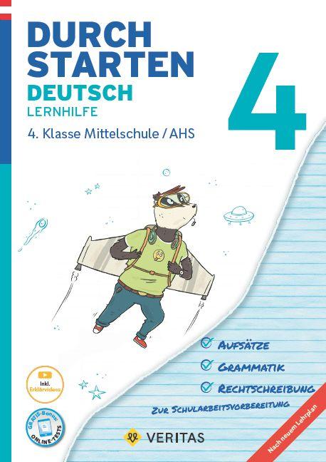 Vorderes Coverbild Durchstarten  4. Klasse - Deutsch Mittelschule/AHS - Lernhilfe