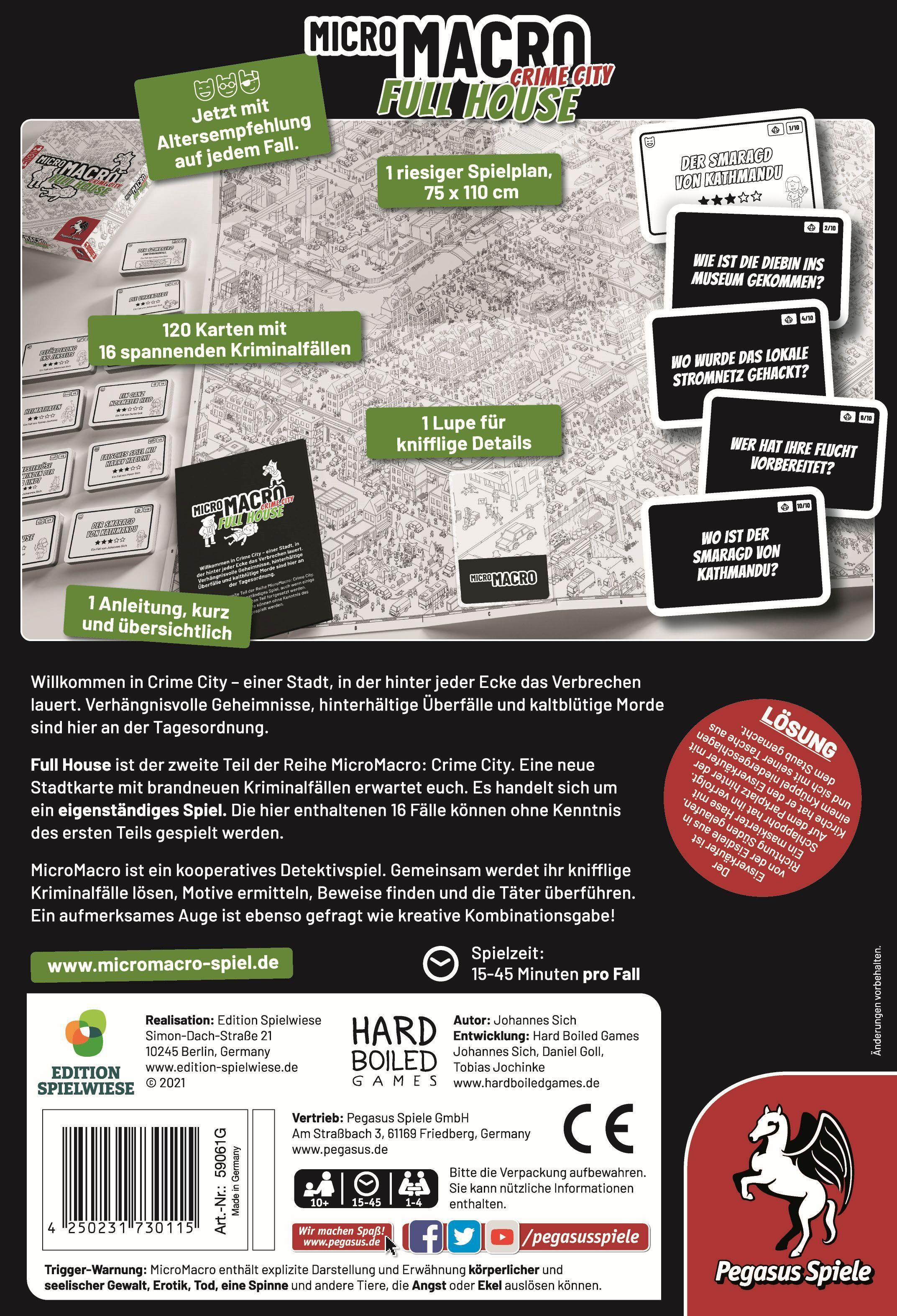Beispielinhalt (Bild) MicroMacro: Crime City 2 - Full House (Edition Spielwiese)