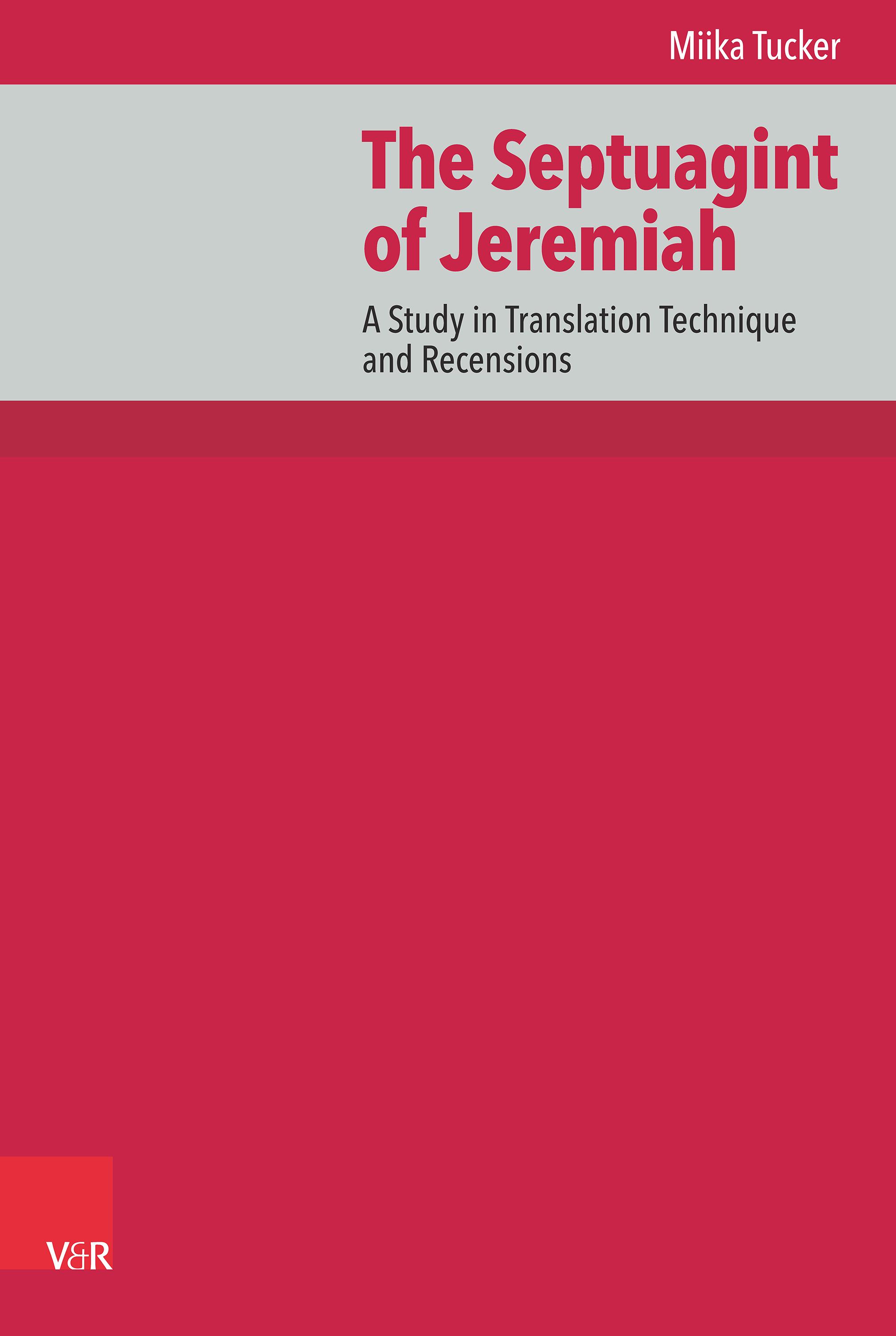 Vorderes Coverbild The Septuagint of Jeremiah