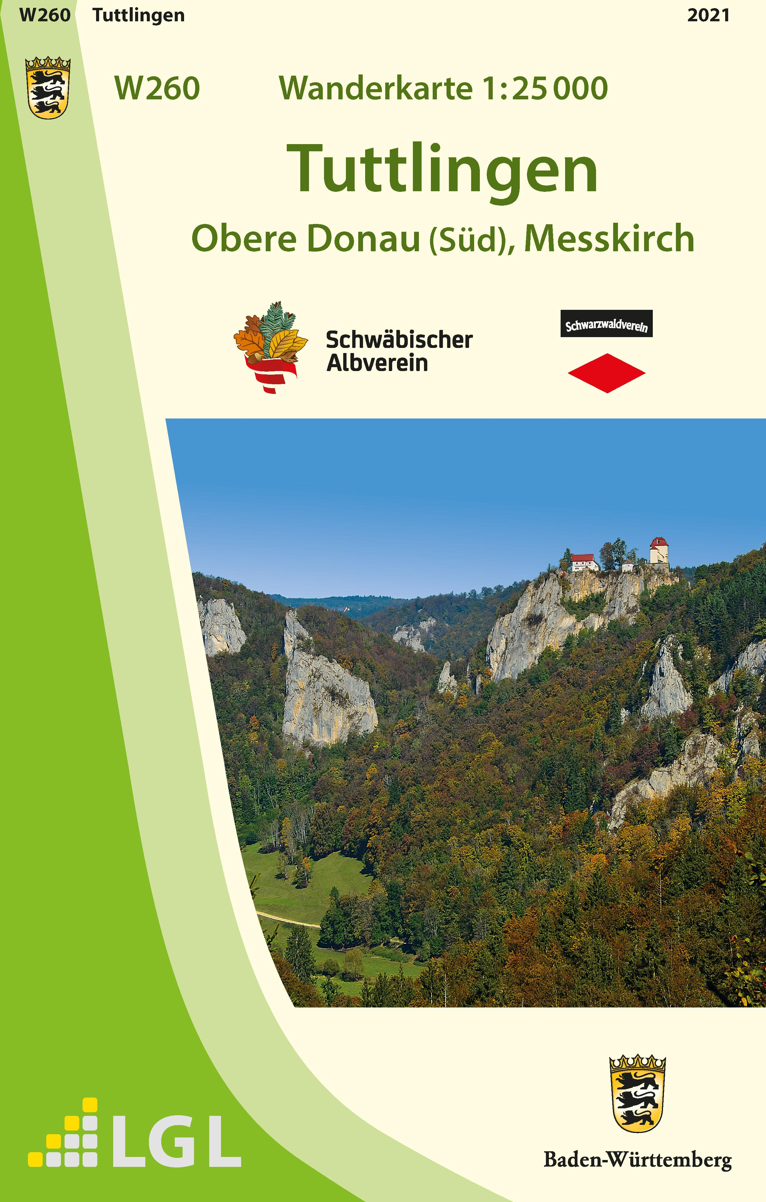 Vorderes Coverbild W260 Wanderkarte 1:25000 Tuttlingen