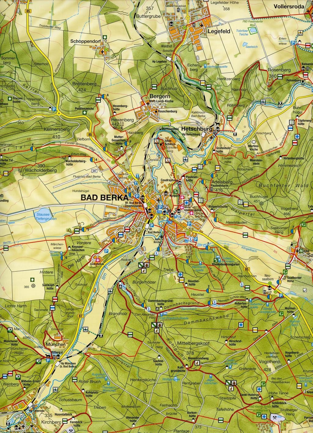 Beispielinhalt (Bild) Wanderkarte Bad Berka und Mittleres Ilmtal 1 : 30 000