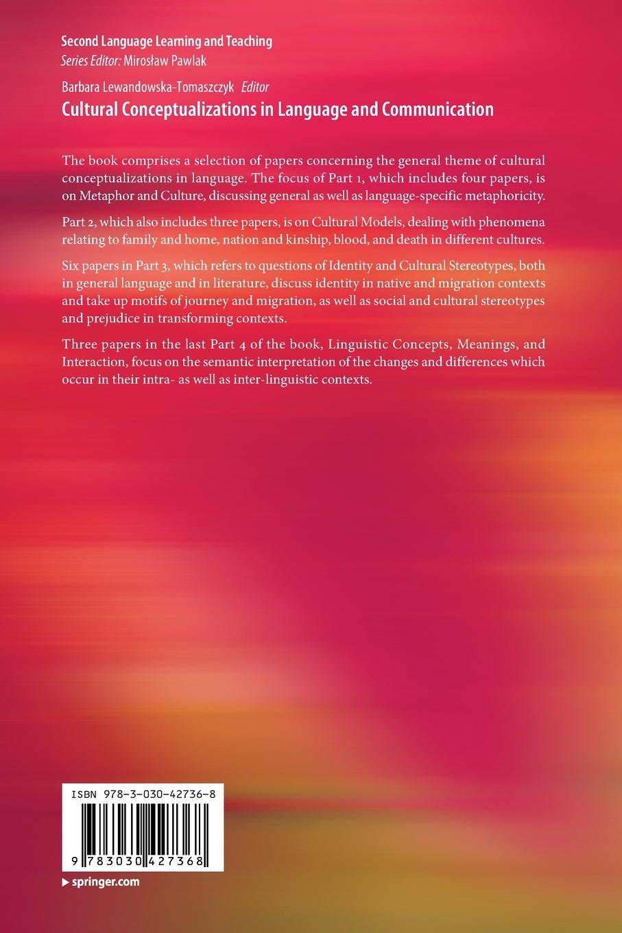 Rückseitencover Cultural Conceptualizations in Language and Communication