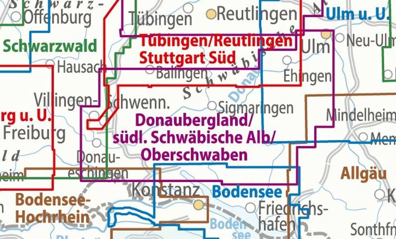 Beispielinhalt (Bild) ADFC-Regionalkarte Traumhafte E-Bike-Touren im Donaubergland, 1:75.000, mit Tagestourenvorschlägen, reiß- und wetterfest, GPS-Tracks Download