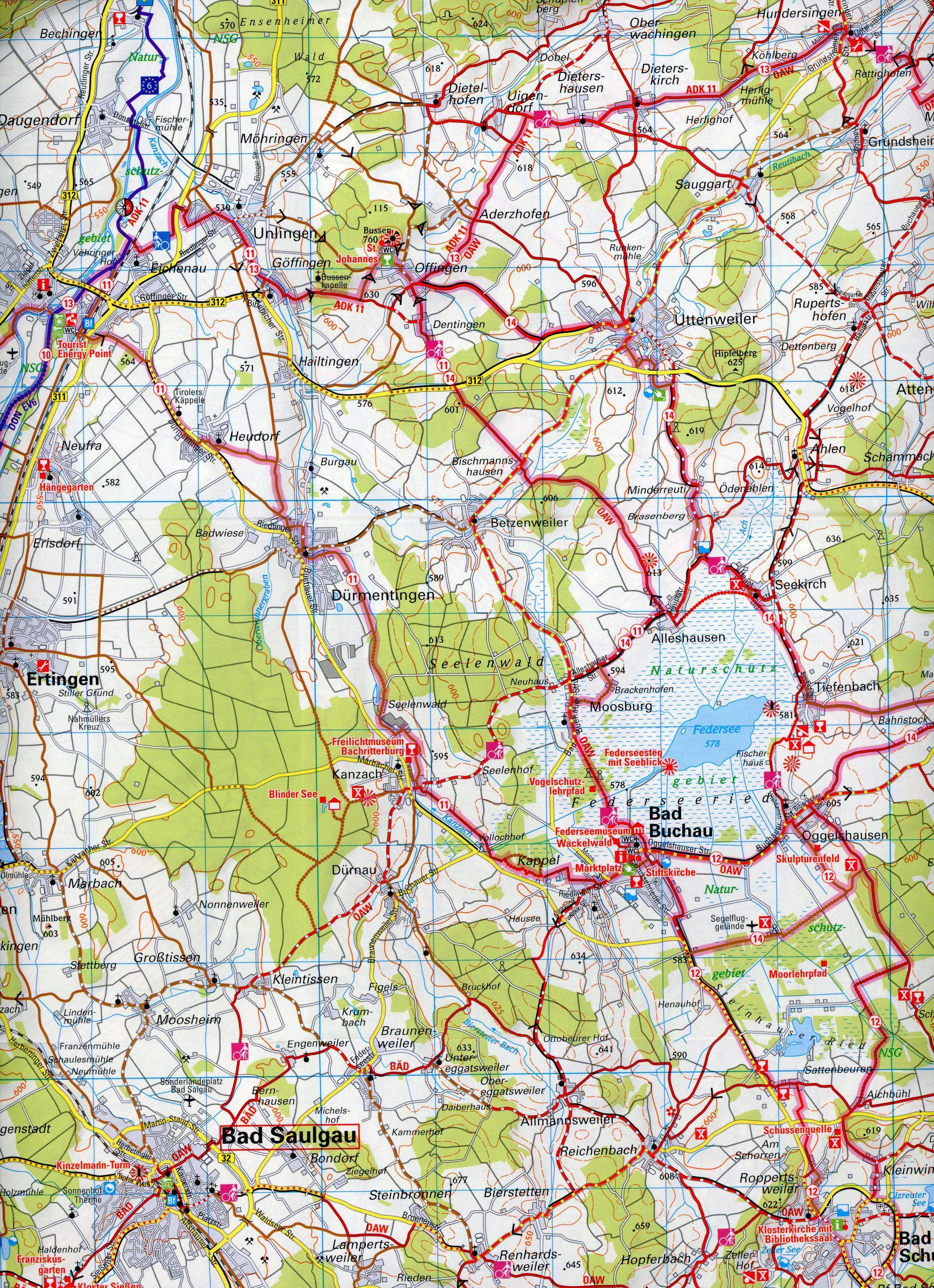 Beispielinhalt (Bild) ADFC-Regionalkarte Traumhafte E-Bike-Touren im Donaubergland, 1:75.000, mit Tagestourenvorschlägen, reiß- und wetterfest, GPS-Tracks Download
