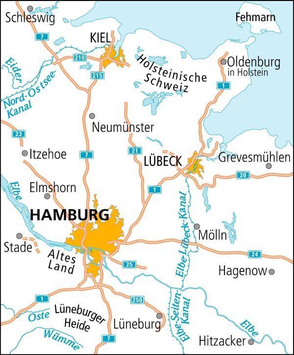 Beispielinhalt (Bild) ADFC-Radtourenkarte 2 Holstein Hamburg 1:150.000, reiß- und wetterfest, E-Bike geeignet, GPS-Tracks Download