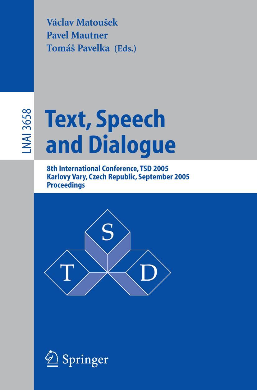 Vorderes Coverbild Text, Speech and Dialogue