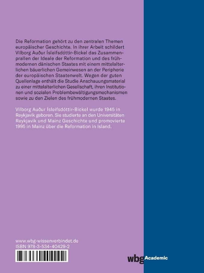 Rückseitencover Die Einführung der Reformation in Island 1537 - 1565