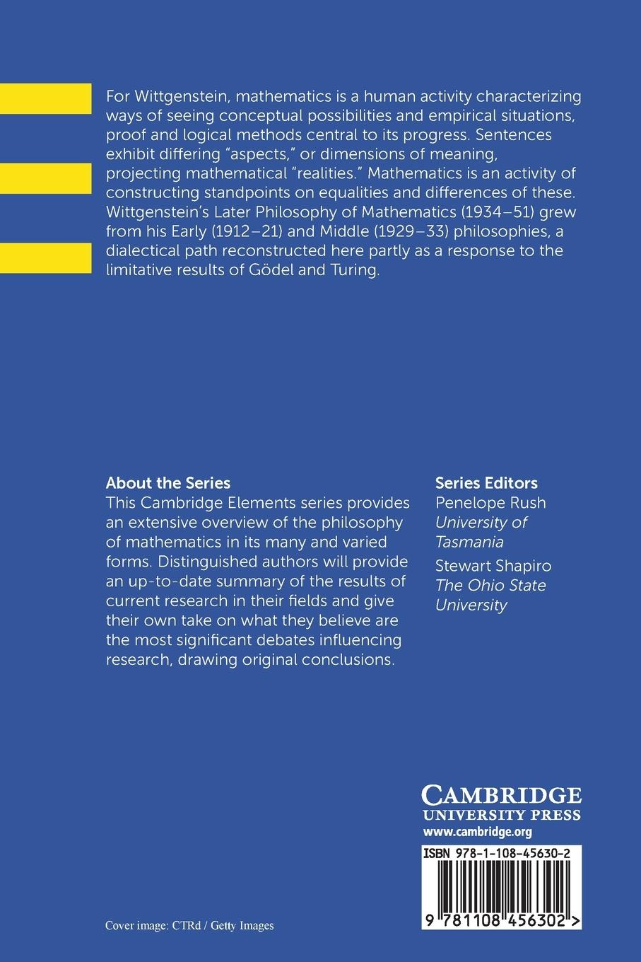 Rückseitencover Wittgenstein's Philosophy of Mathematics