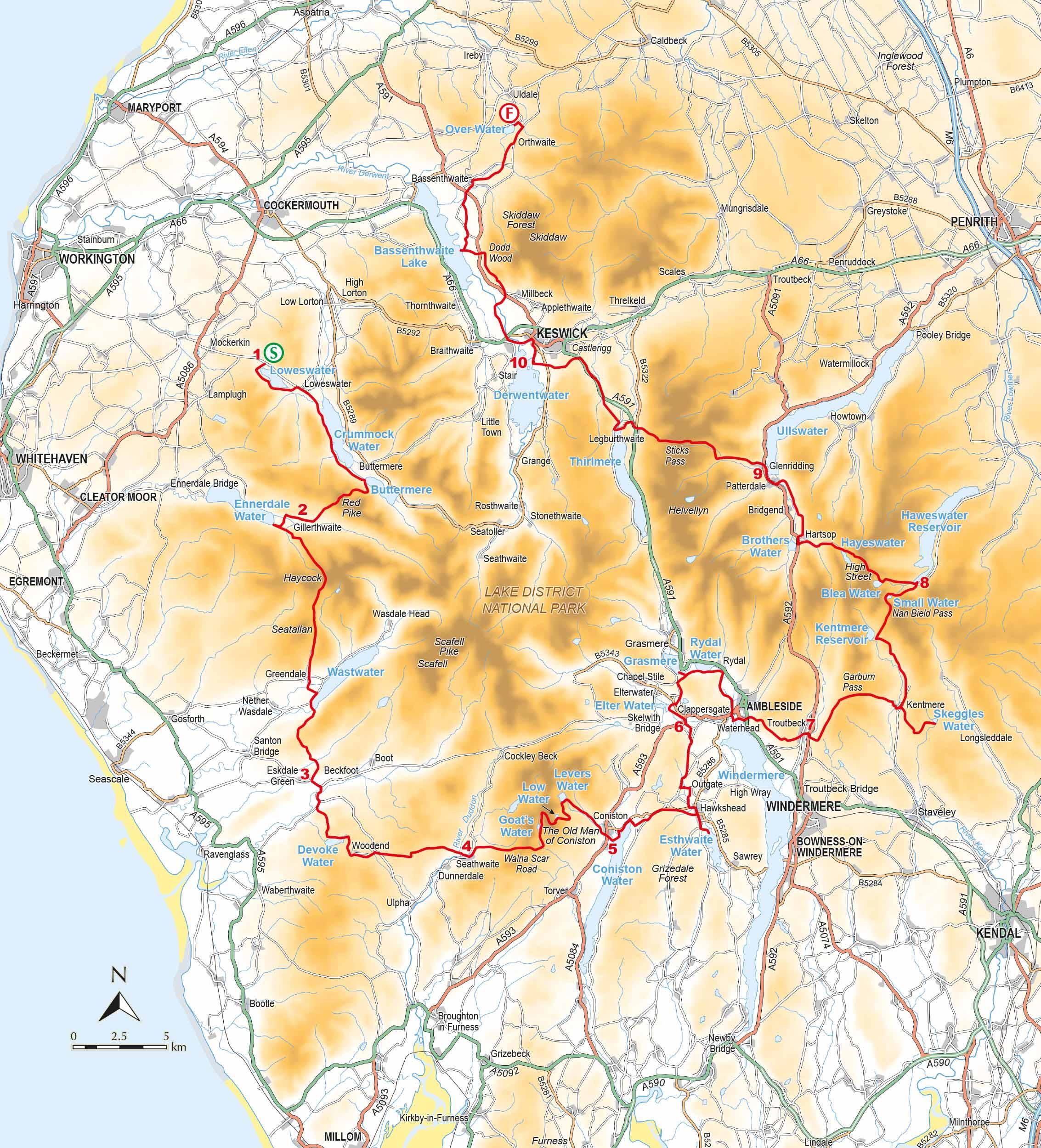 Beispielinhalt (Bild) Joss Naylor's Lakes, Meres and Waters of the Lake District