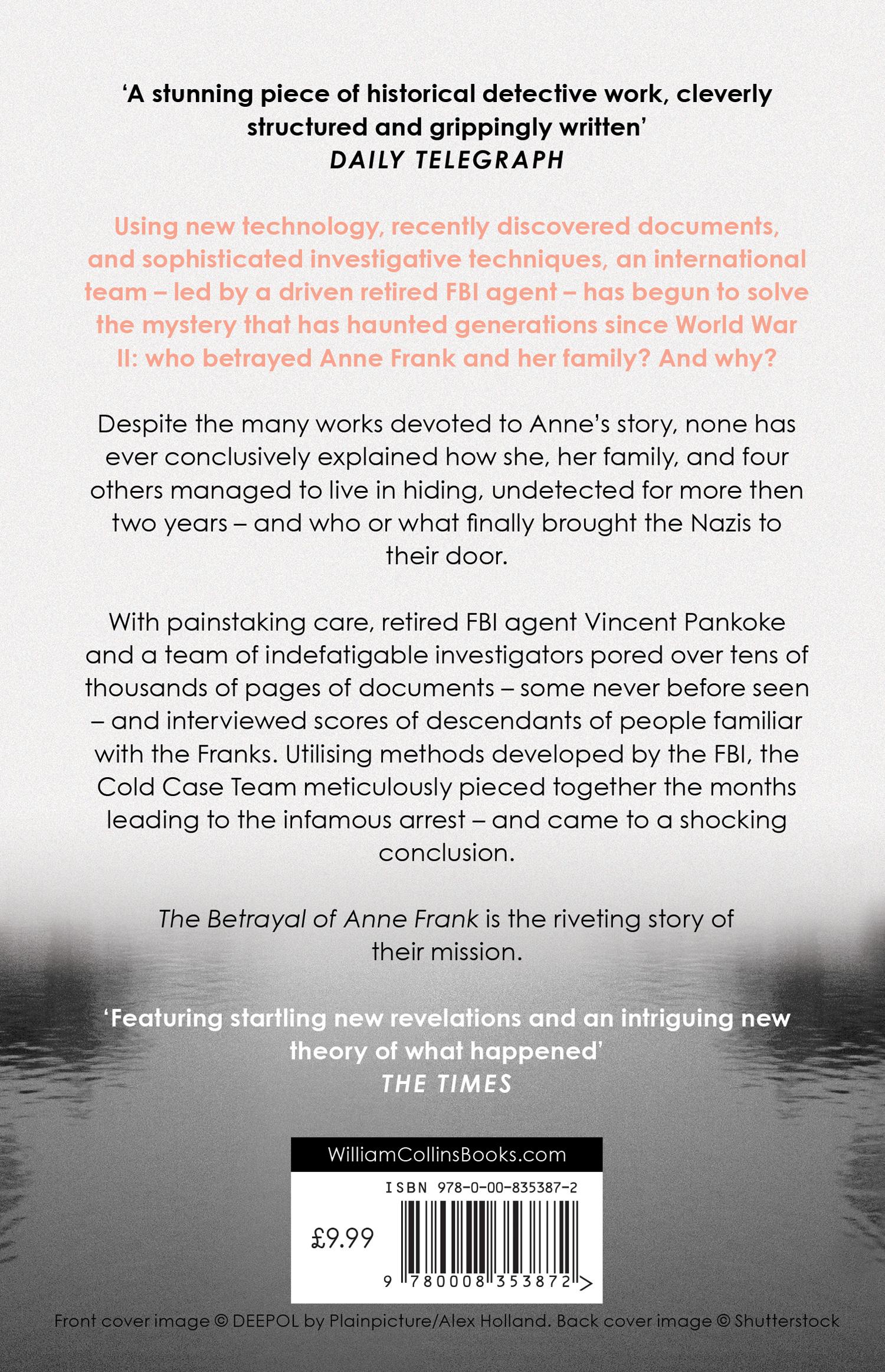 Rückseitencover The Betrayal of Anne Frank