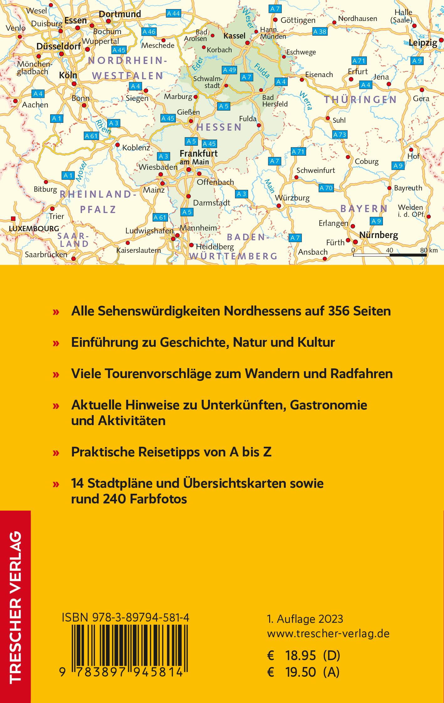 Rückseitencover TRESCHER Reiseführer Nordhessen