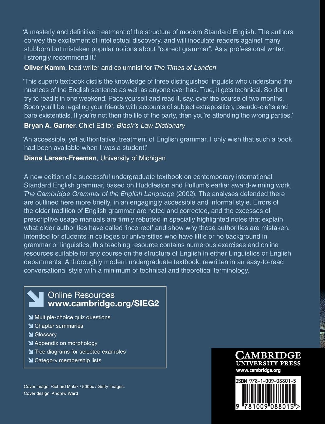 Rückseitencover A Student's Introduction to English Grammar