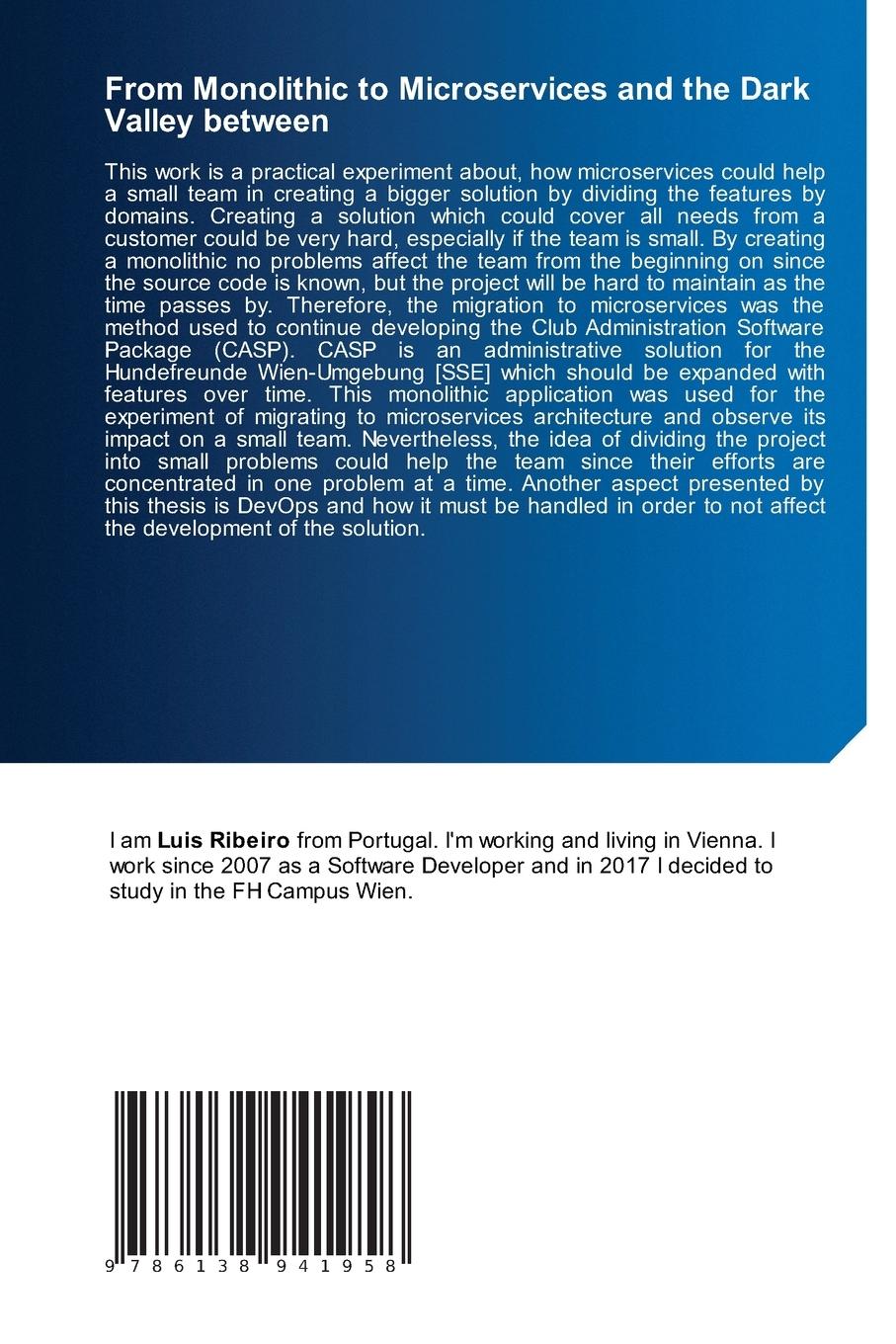 Rückseitencover From Monolithic to Microservices and the Dark Valley between