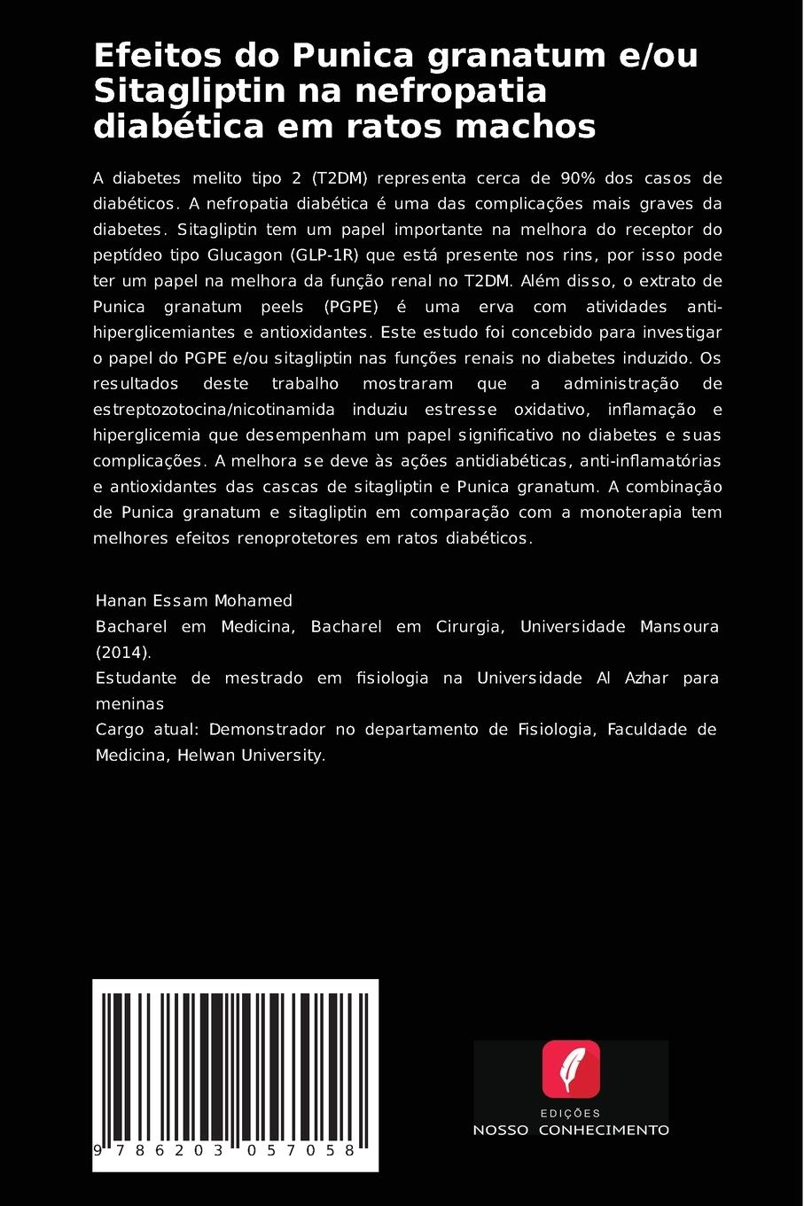 Rückseitencover Efeitos do Punica granatum e/ou Sitagliptin na nefropatia diabética em ratos machos