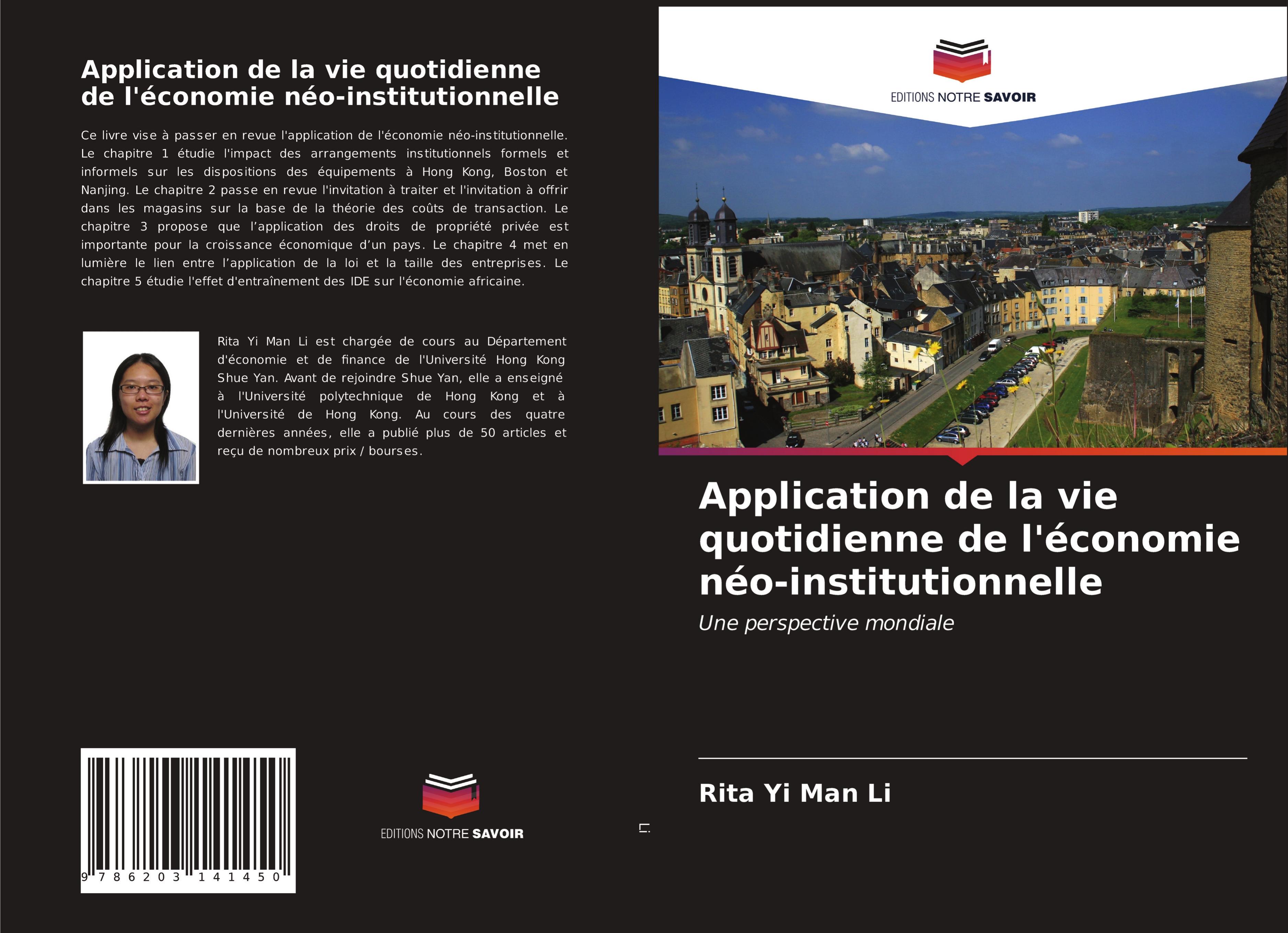 Vorderes Coverbild Application de la vie quotidienne de l'économie néo-institutionnelle