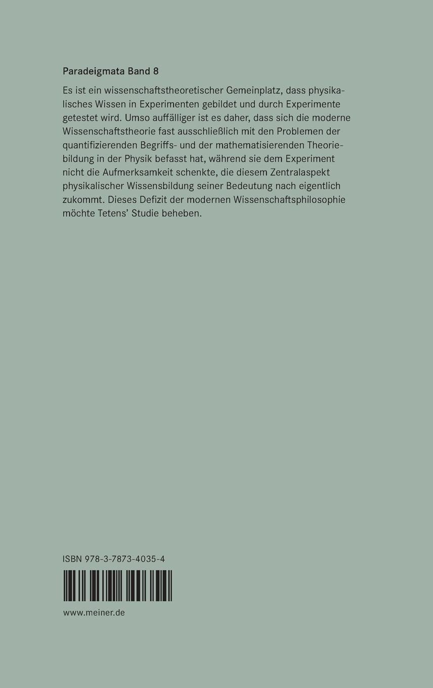 Rückseitencover Experimentelle Erfahrung