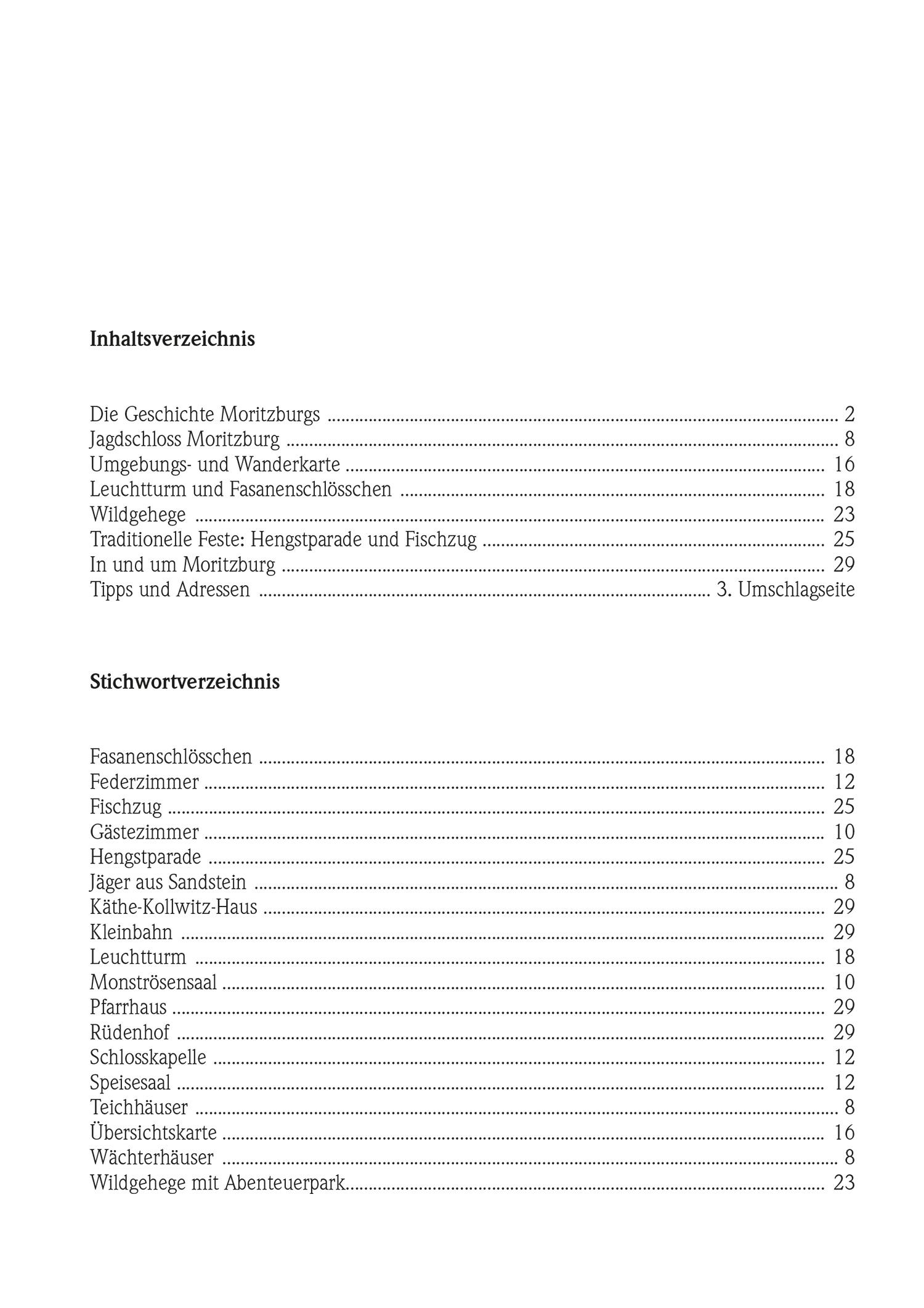 Beispielinhalt (Bild) Bildführer Moritzburg