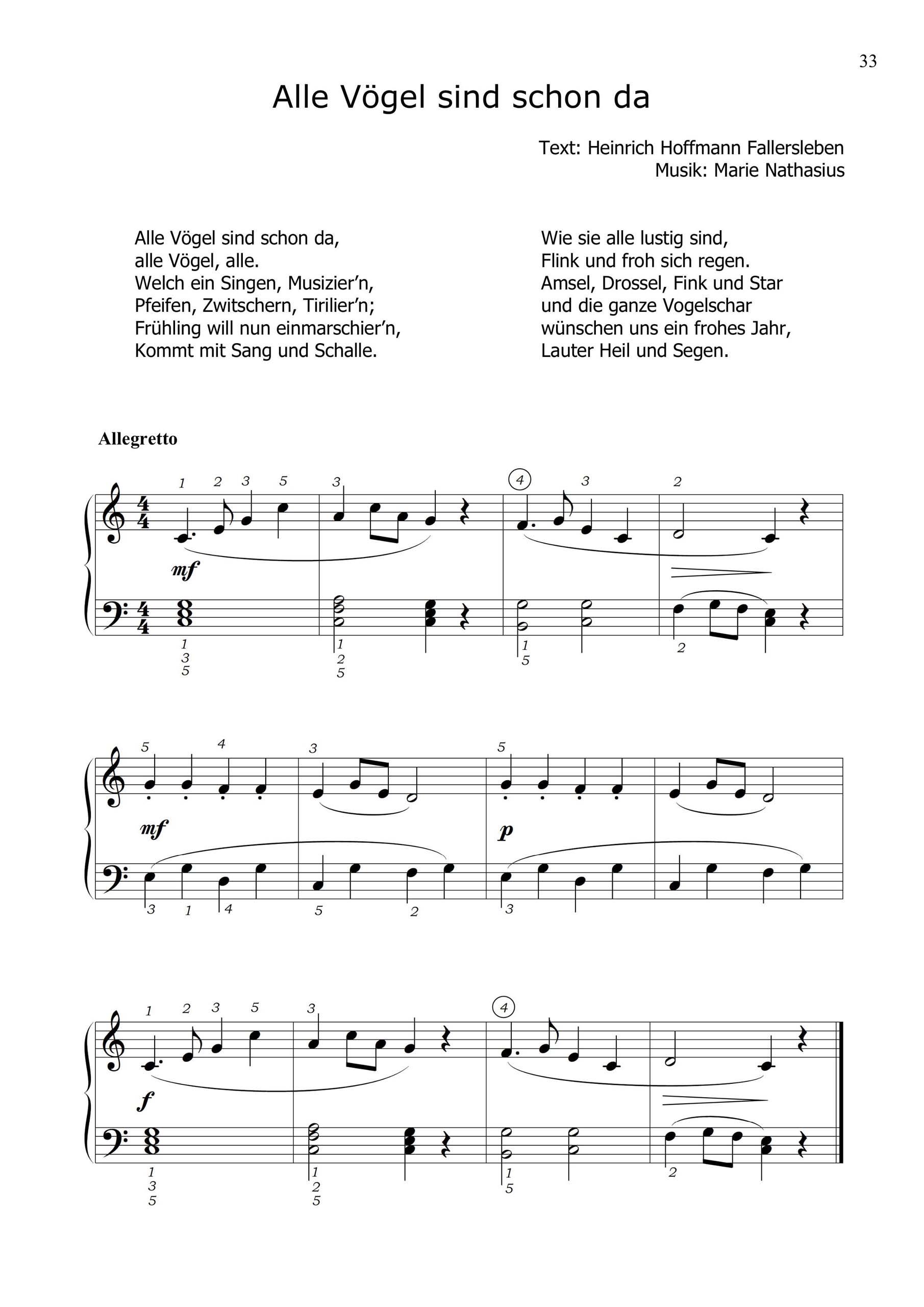 Beispielinhalt (Bild) Klavierschule für Kinder, Band 2