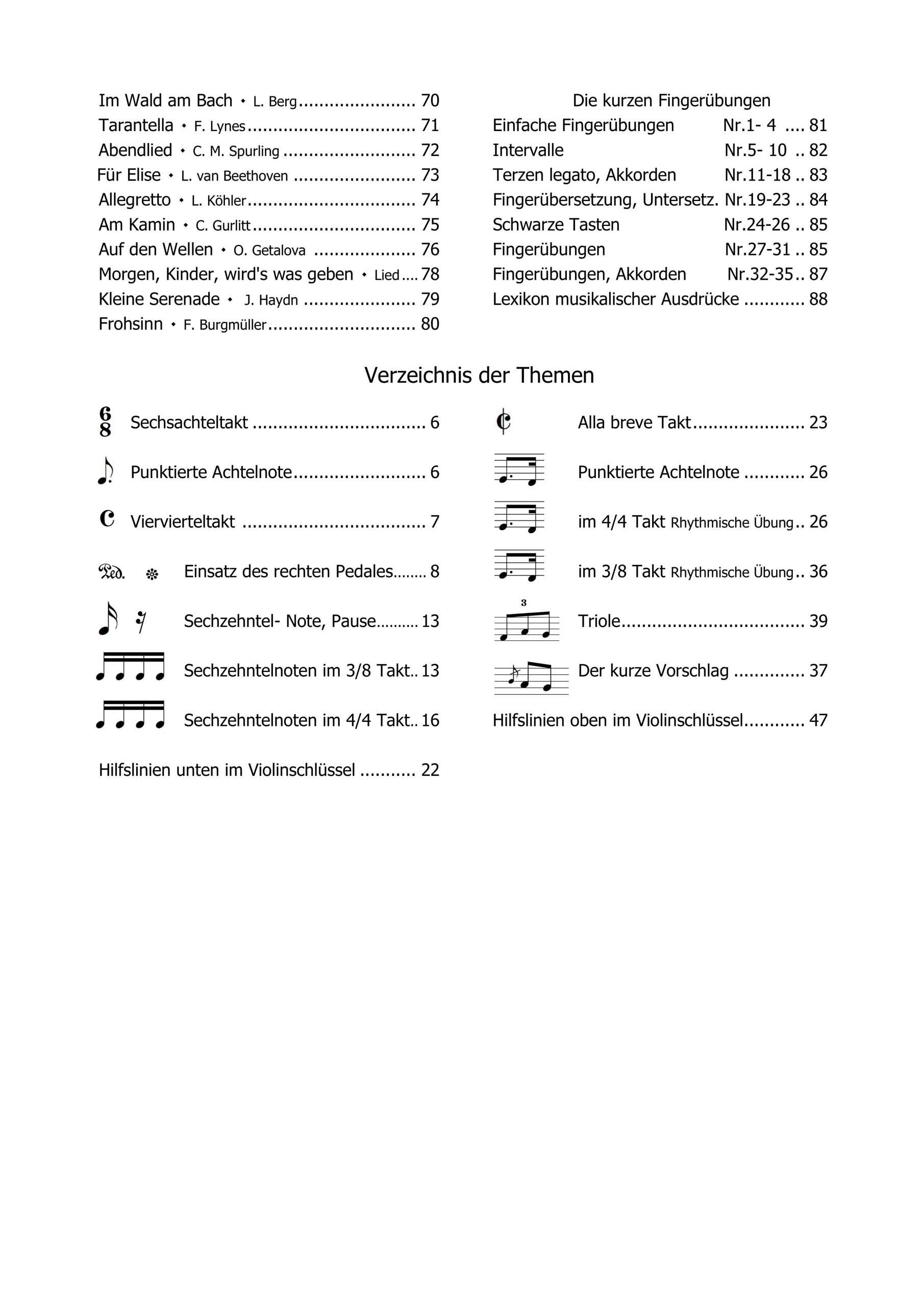 Beispielinhalt (Bild) Klavierschule für Kinder, Band 2