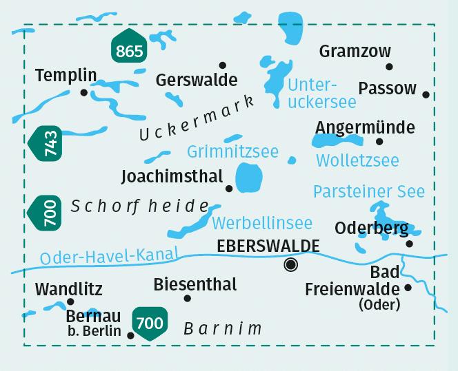 Beispielinhalt (Bild) KOMPASS Wanderkarte 744 Schorfheide, Uckermark, Barnim 1:50.000