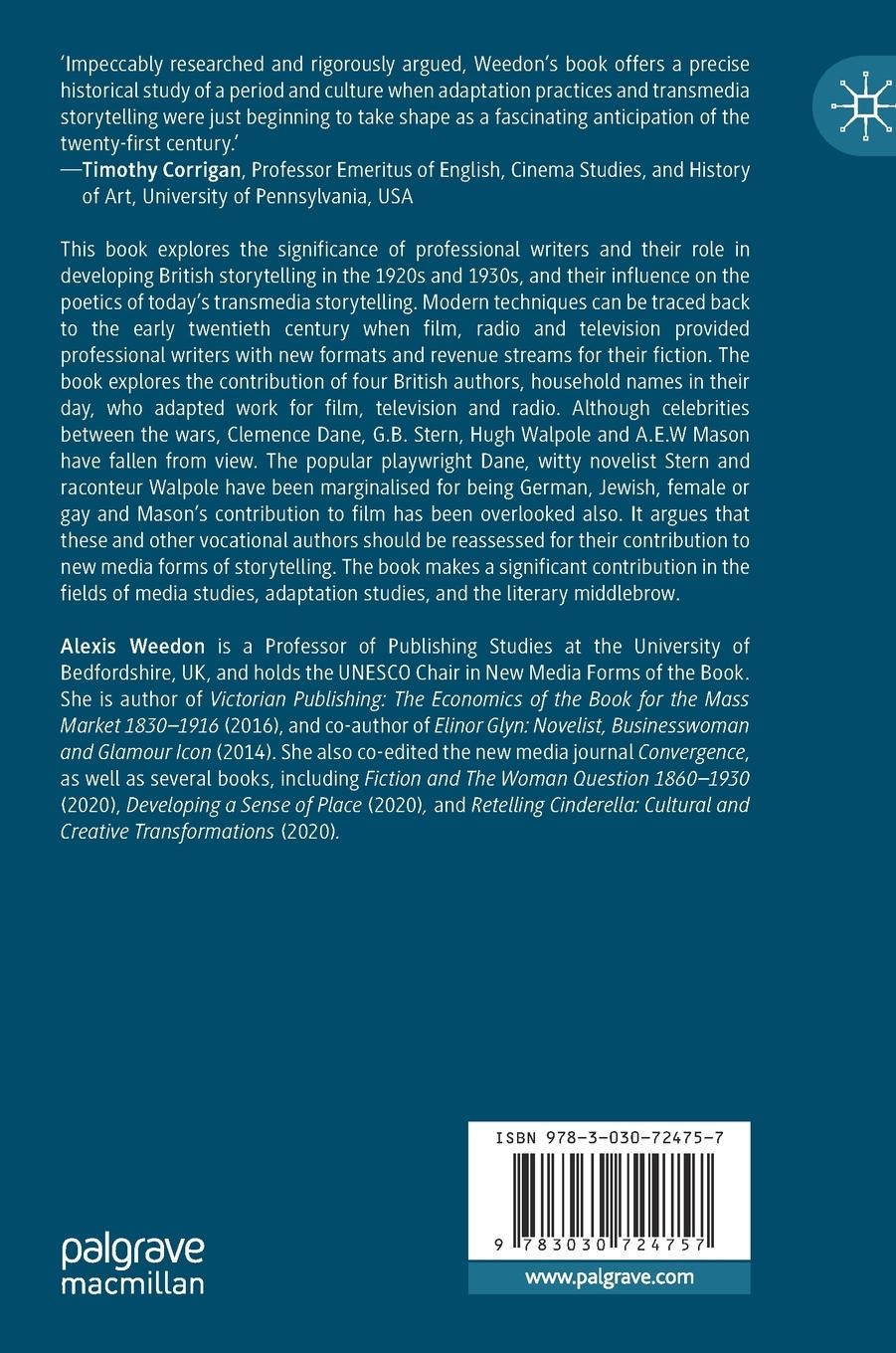 Rückseitencover The Origins of Transmedia Storytelling in Early Twentieth Century Adaptation