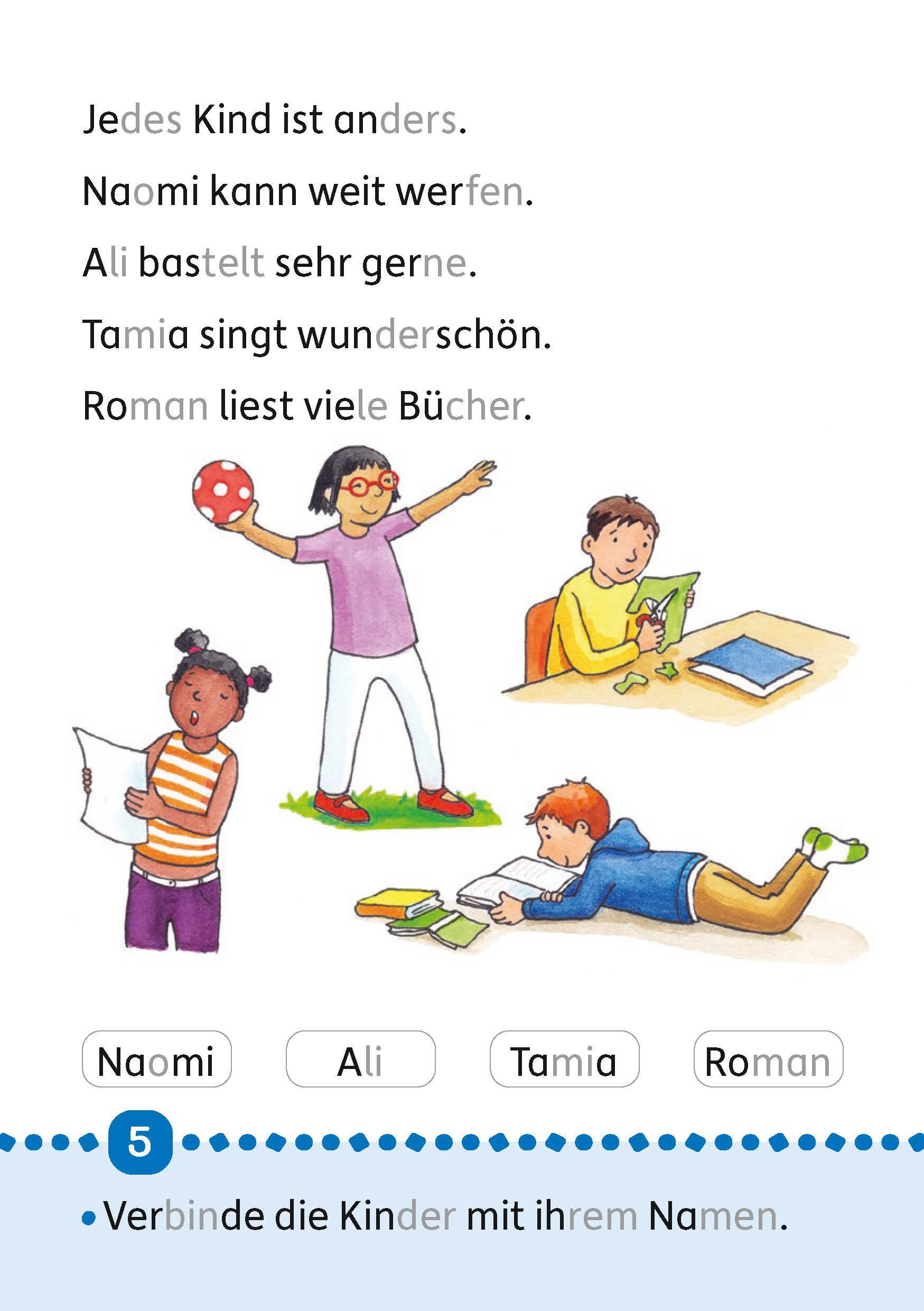 Beispielinhalt (Bild) Lesen lernen 1. Klasse für Jungen und Mädchen - Die Welt entdecken