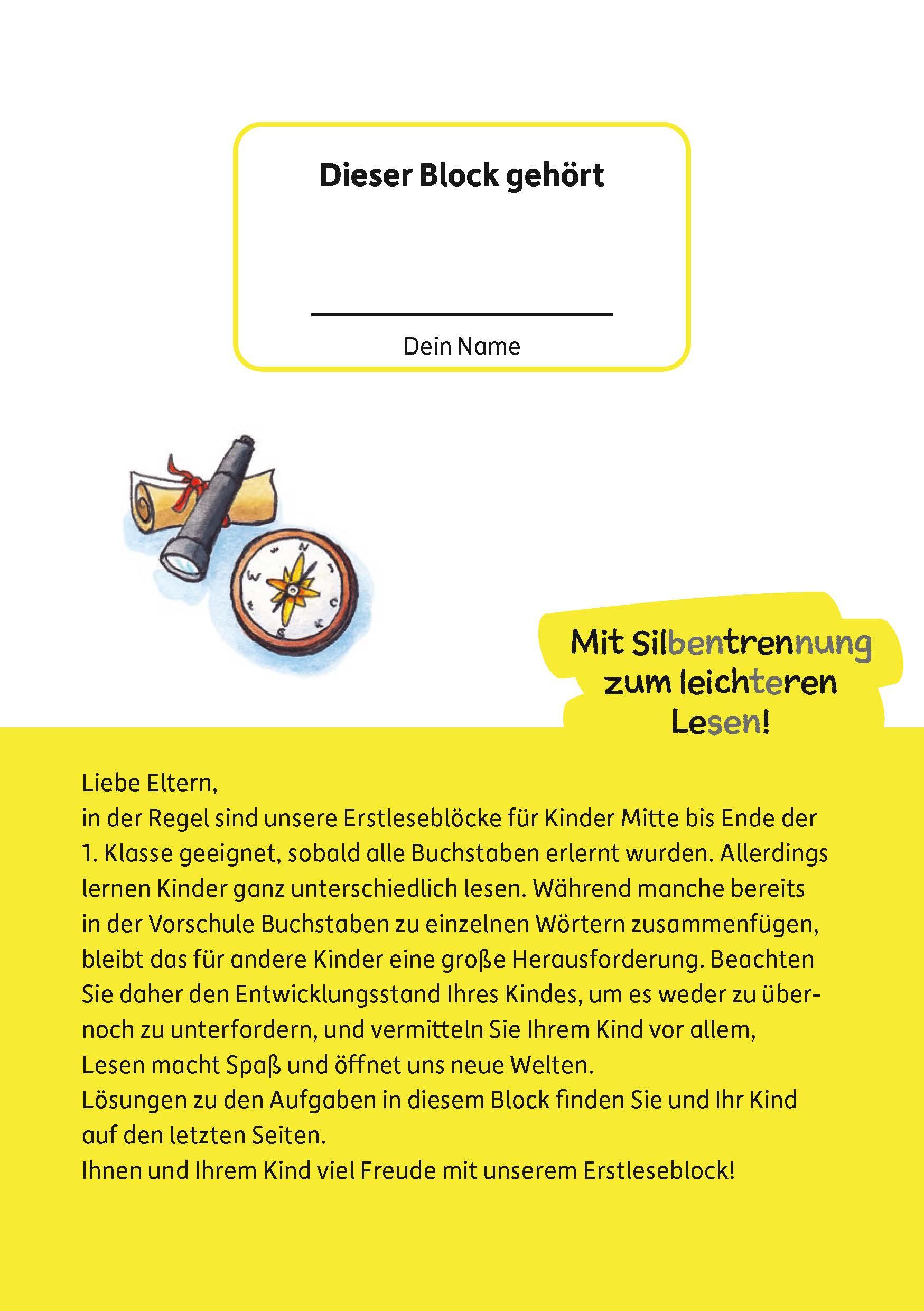 Beispielinhalt (Bild) Lesen lernen 1. Klasse für Jungen und Mädchen - Die Welt entdecken