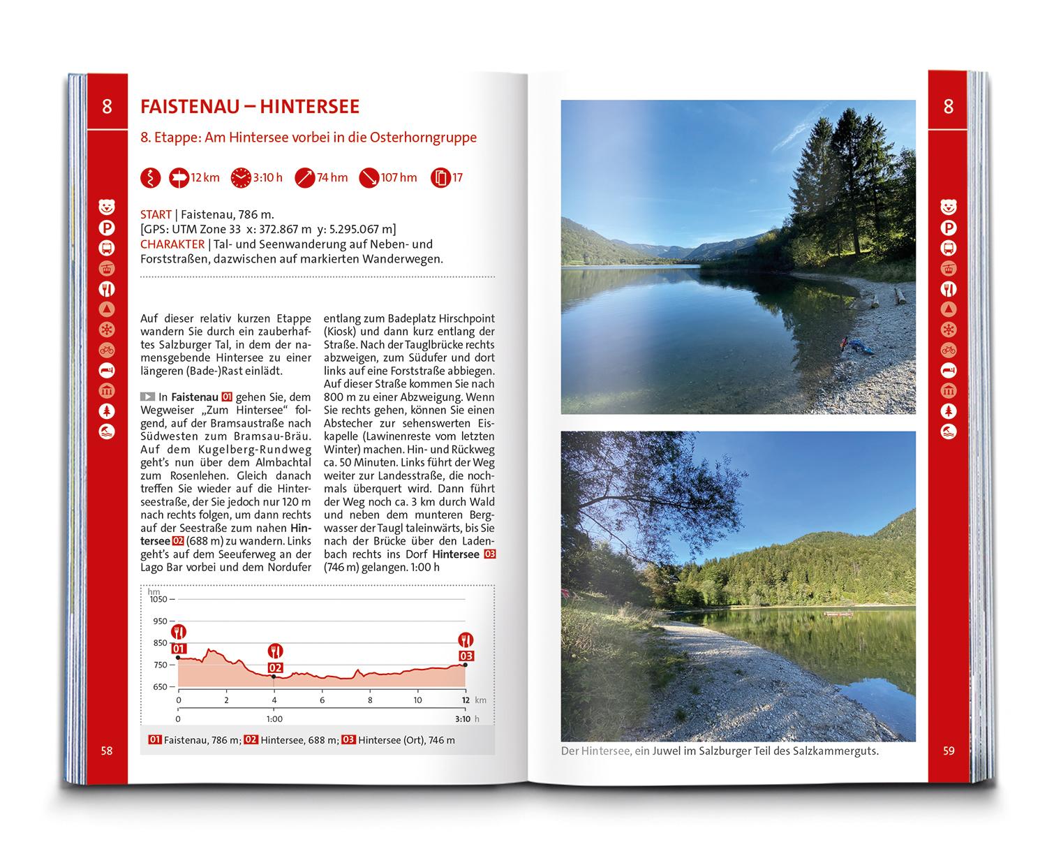 Beispielinhalt (Bild) KOMPASS Wanderführer Salzkammergut BergeSeen Trail, 61 Touren mit Extra-Tourenkarte