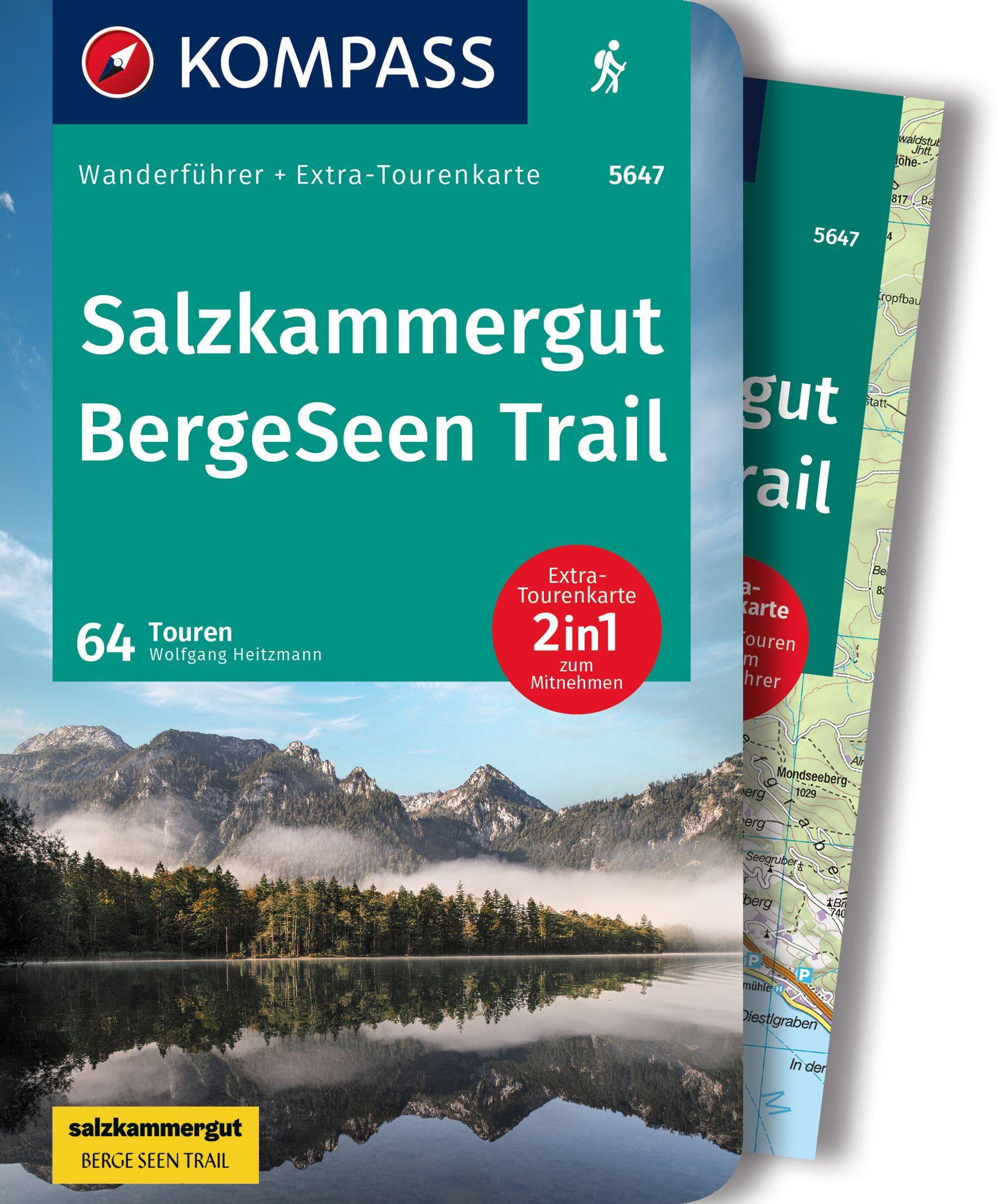 Vorderes Coverbild KOMPASS Wanderführer Salzkammergut BergeSeen Trail, 61 Touren mit Extra-Tourenkarte