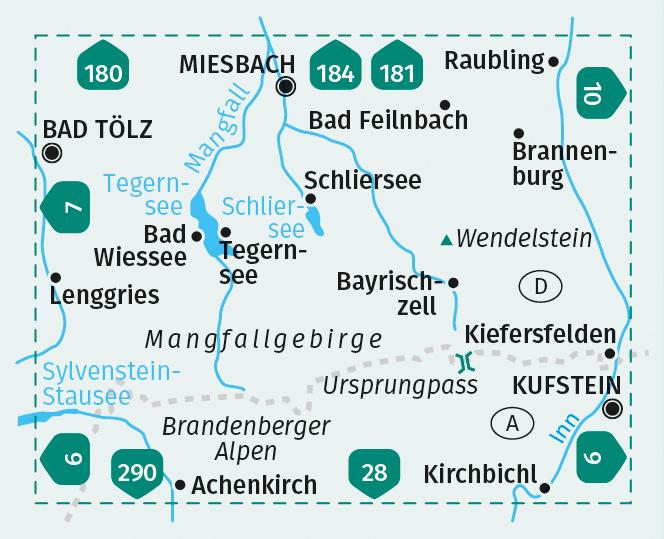 Beispielinhalt (Bild) KOMPASS Wanderkarte 8 Tegernsee, Schliersee, Wendelstein 1:50.000