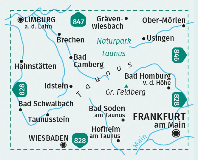 Beispielinhalt (Bild) KOMPASS Wanderkarte 840 Östlicher Taunus 1:50.000