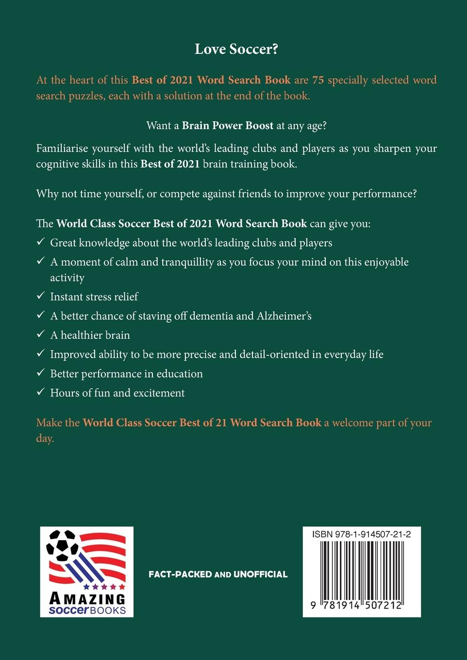 Rückseitencover World Class Soccer Word Search Book Best of 2021