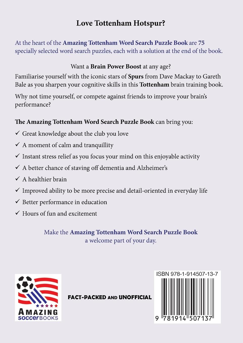 Rückseitencover The Amazing Tottenham Word Search Puzzle Book