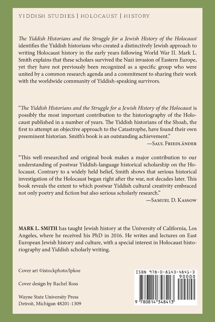 Rückseitencover The Yiddish Historians and the Struggle for a Jewish History of the Holocaust
